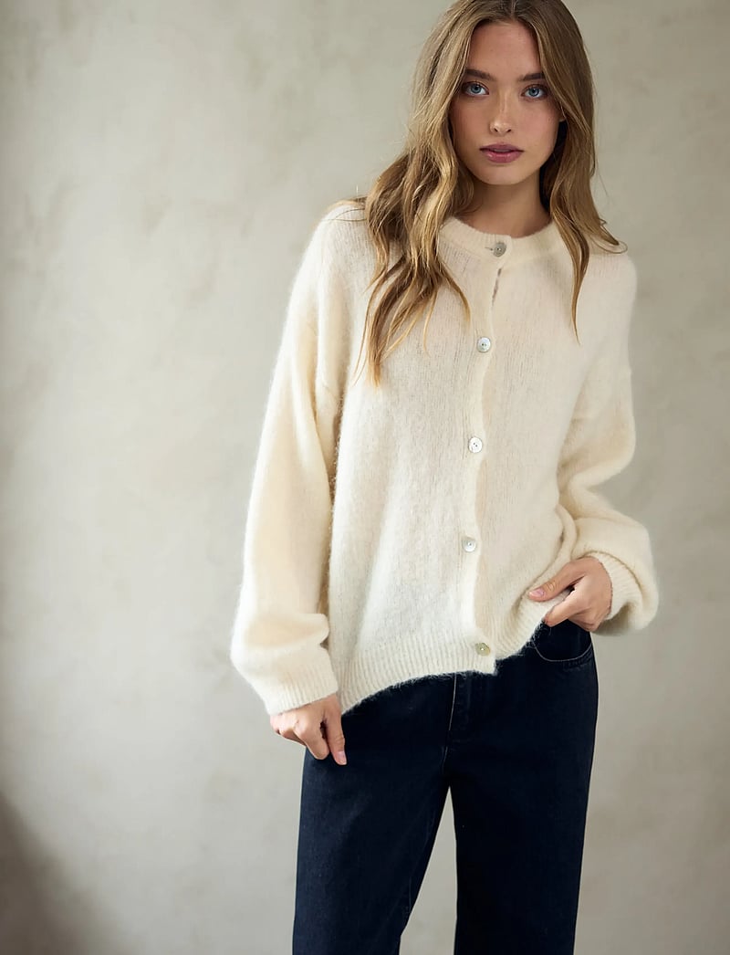 Noella - Kae Knit Cardigan - gilets - oyster - 4