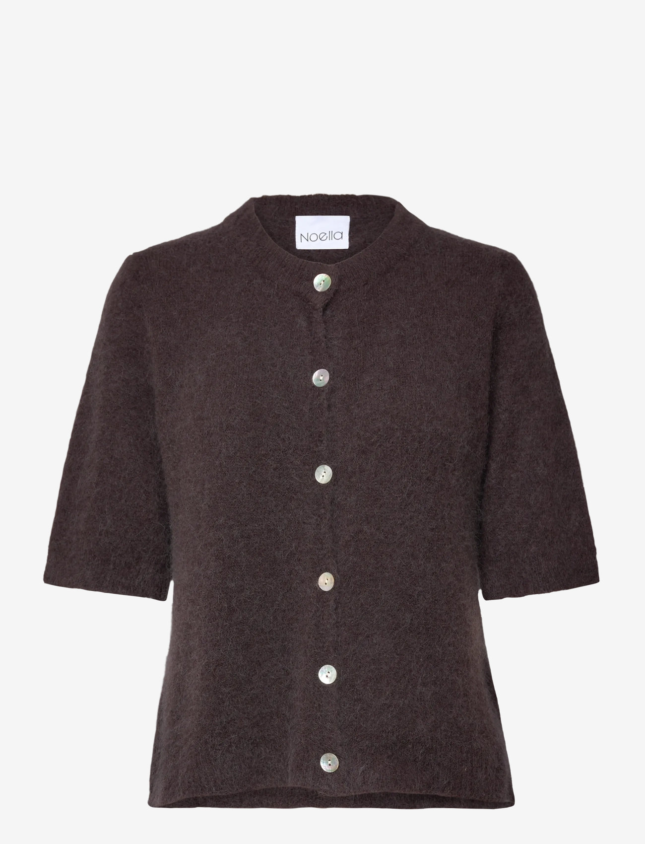 Noella - Kae SS Knit Cardigan - herbstliche kleidung - chocolate - 0