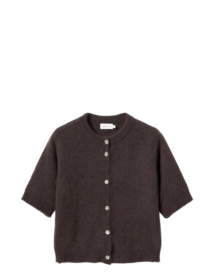 Noella - Kae SS Knit Cardigan - cardigans - chocolate - 0