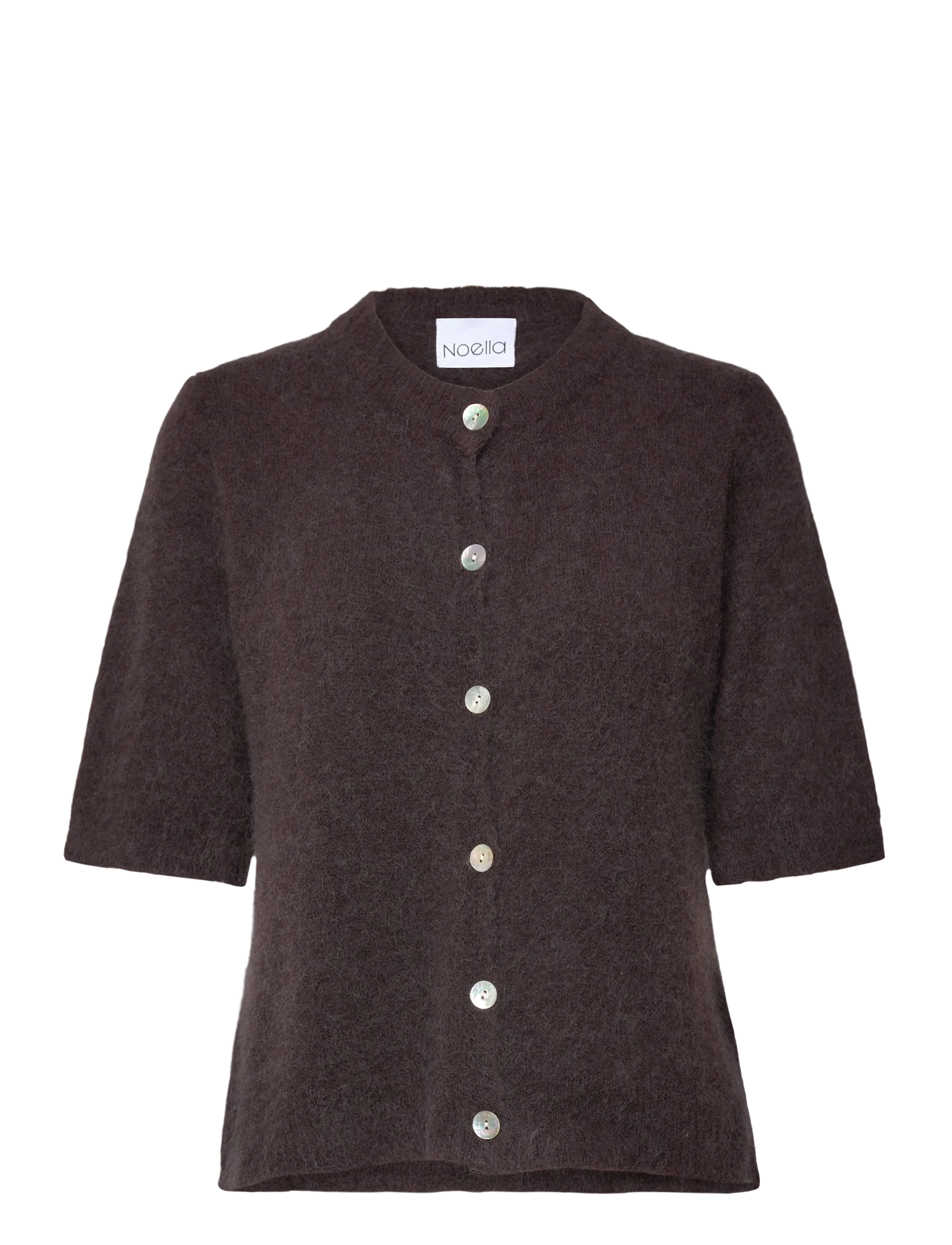 Noella Kae SS Knit Cardigan - Strickmode - CHOCOLATE / brown