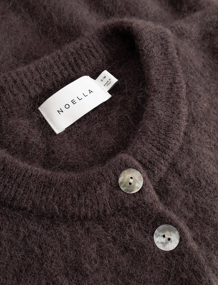 Noella - Kae SS Knit Cardigan - cardigans - chocolate - 2