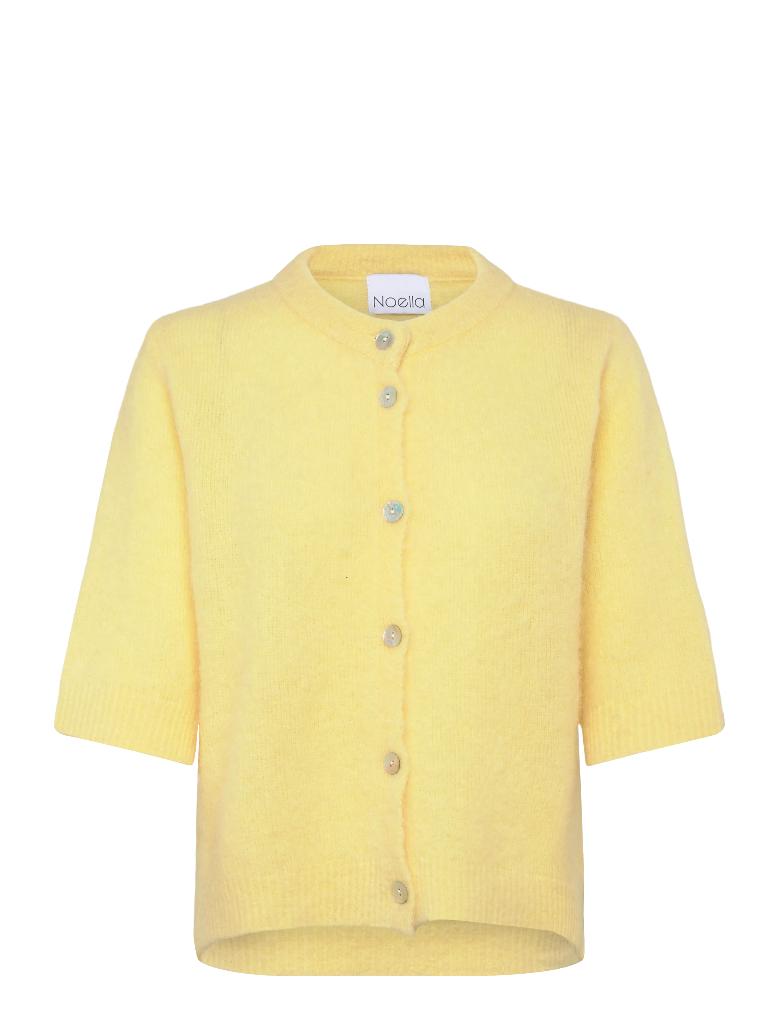 Noella Kae SS Knit Cardigan - Strickmode - LIGHT YELLOW / yellow
