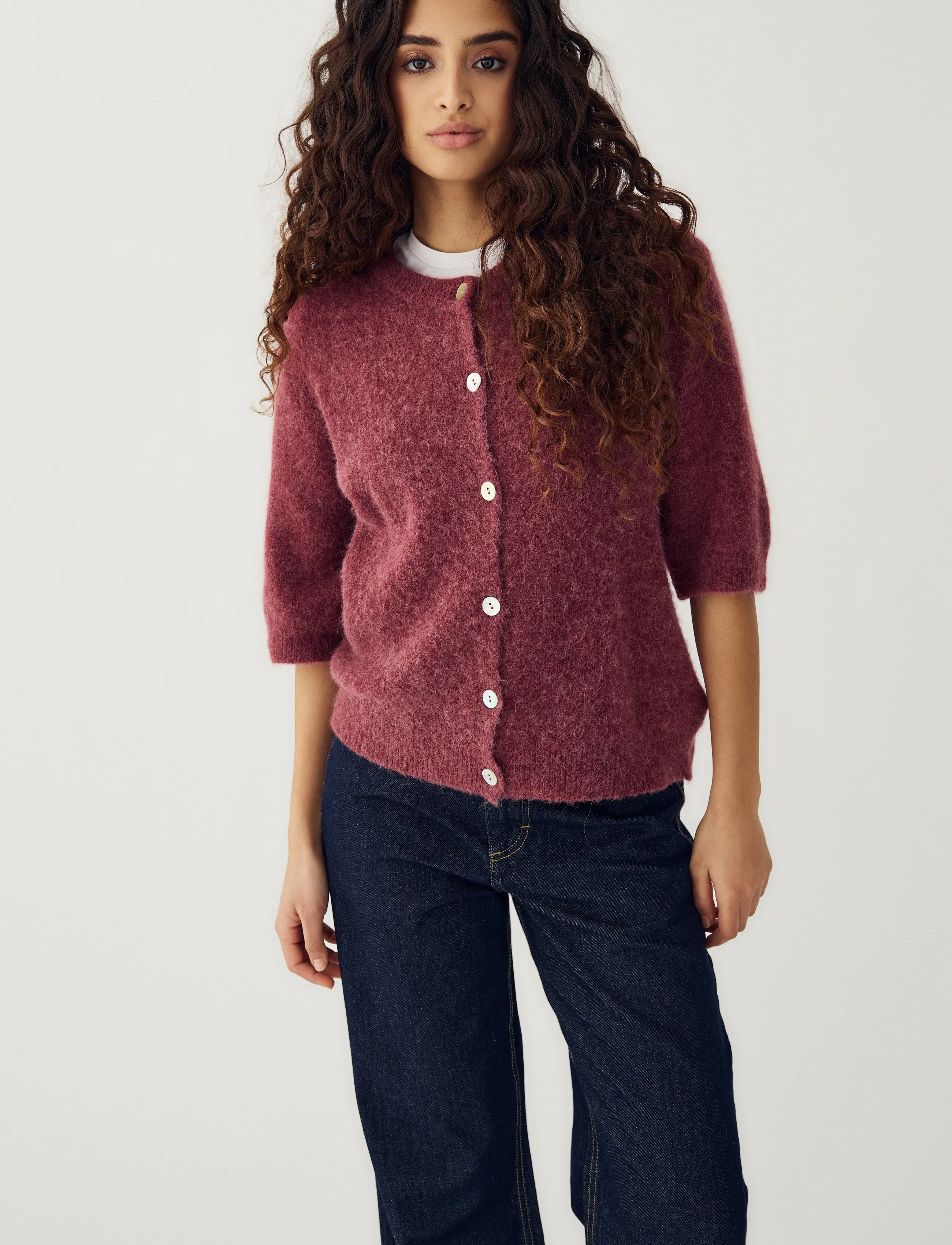 Noella - Kae SS Knit Cardigan - cardigans - rust - 0