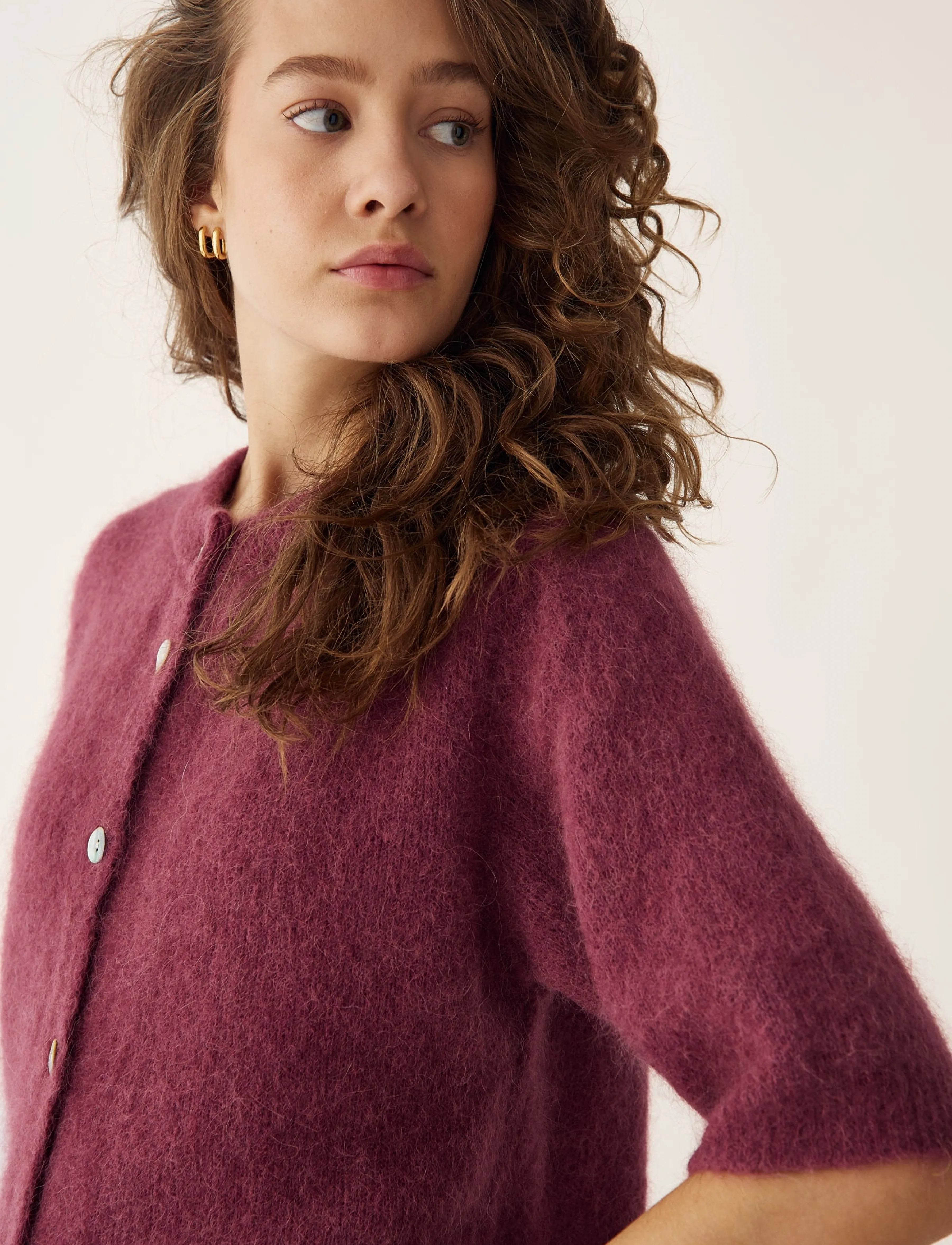 Noella - Kae SS Knit Cardigan - koftor - rust - 5