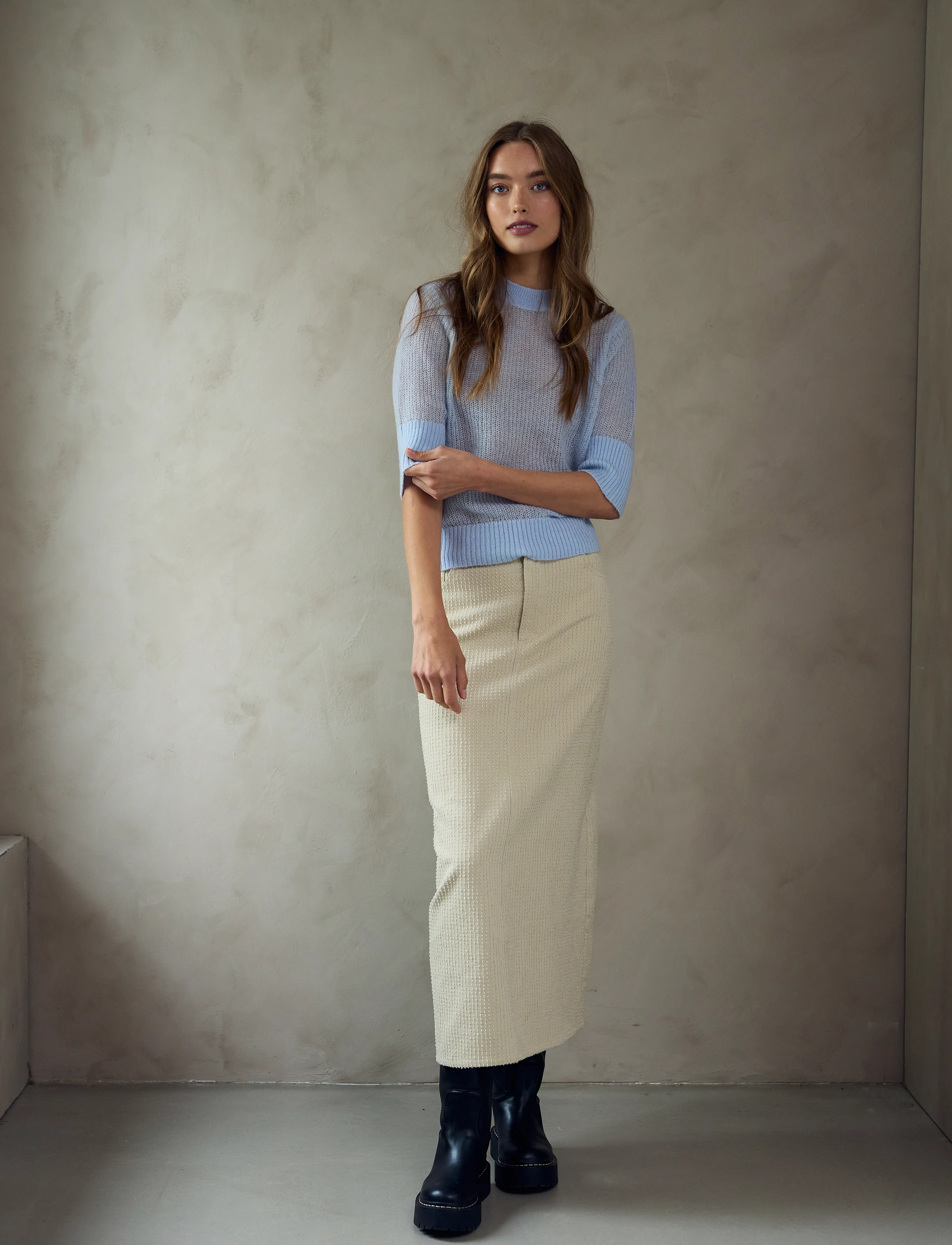 Noella Kanoa Skirt, XL, Cream, Nederdele > Denim Nederdele, Dame