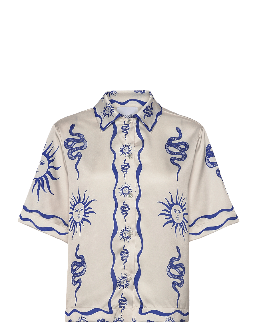 Noella - Kealy Shirt - kurzärmlige hemden - chana blue print - 1