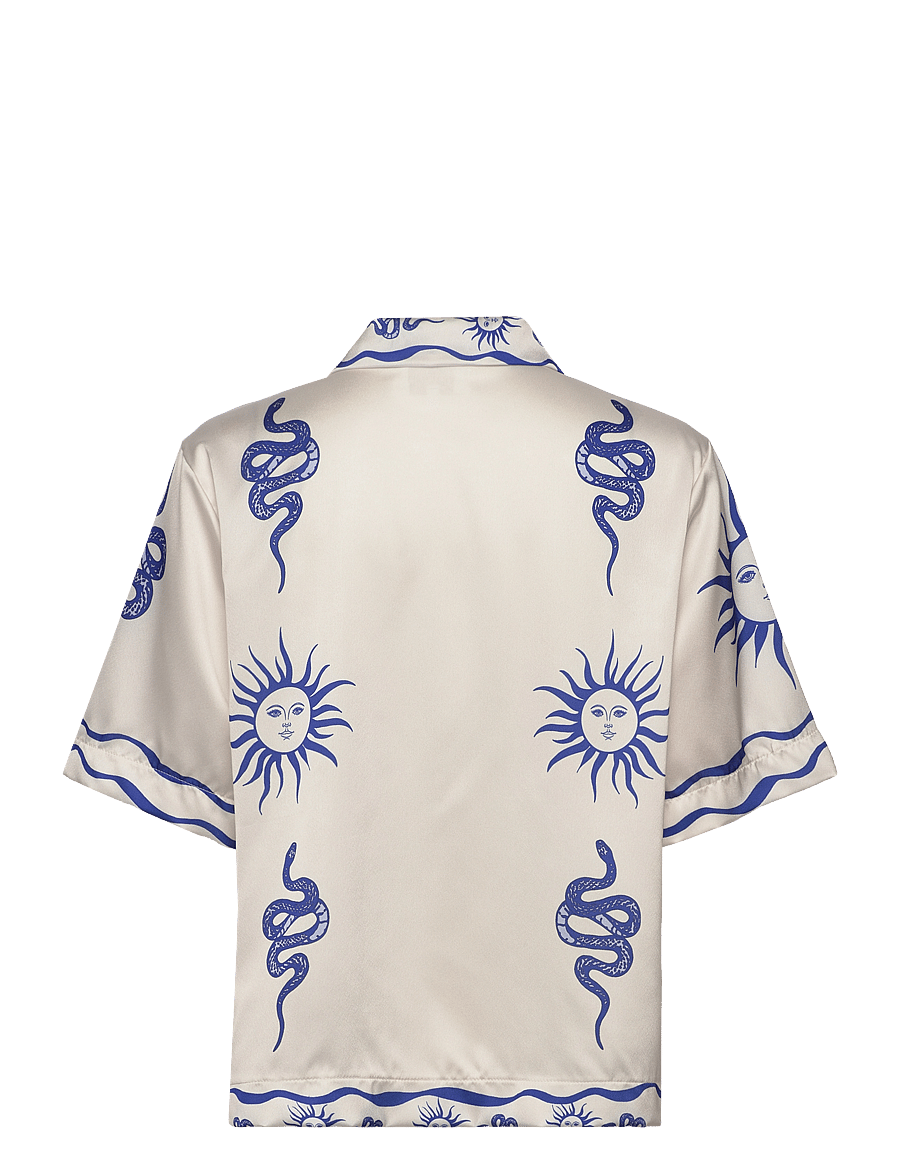Noella - Kealy Shirt - kurzärmlige hemden - chana blue print - 2