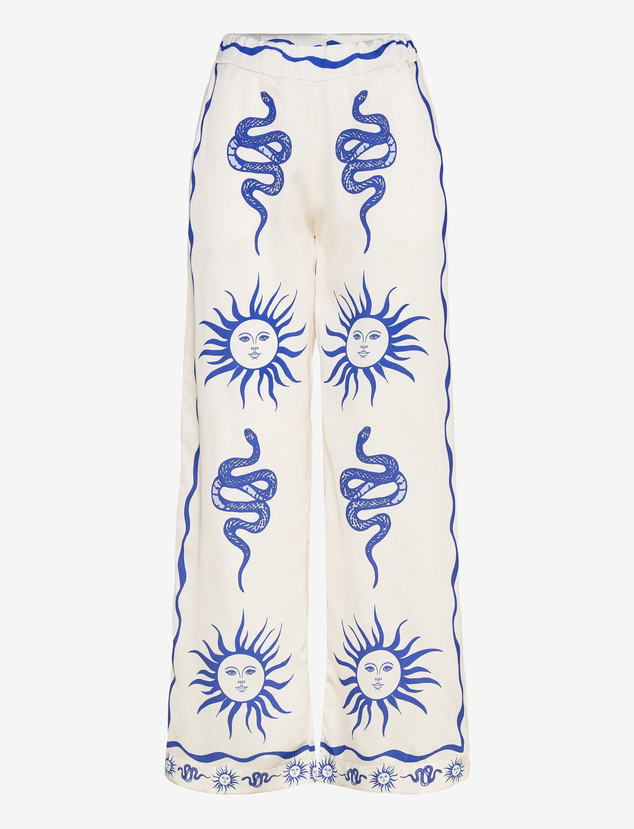 Noella - Kimona Pants - sirge säärega püksid - chana blue print - 0