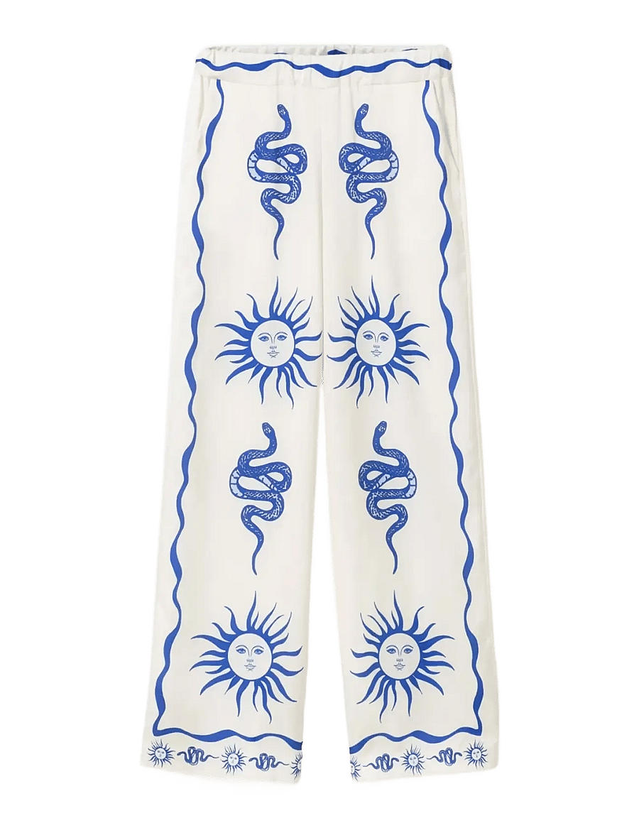 Noella - Kimona Pants - hose mit geradem bein - chana blue print - 1