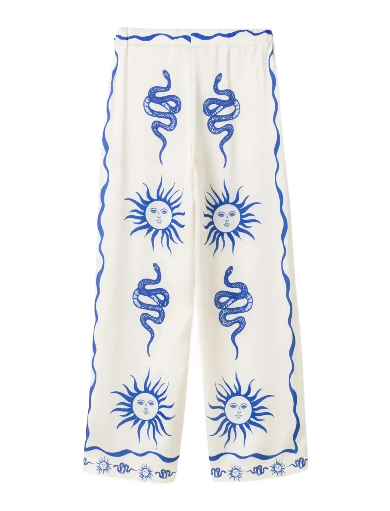 Noella - Kimona Pants - straight leg trousers - chana blue print - 2