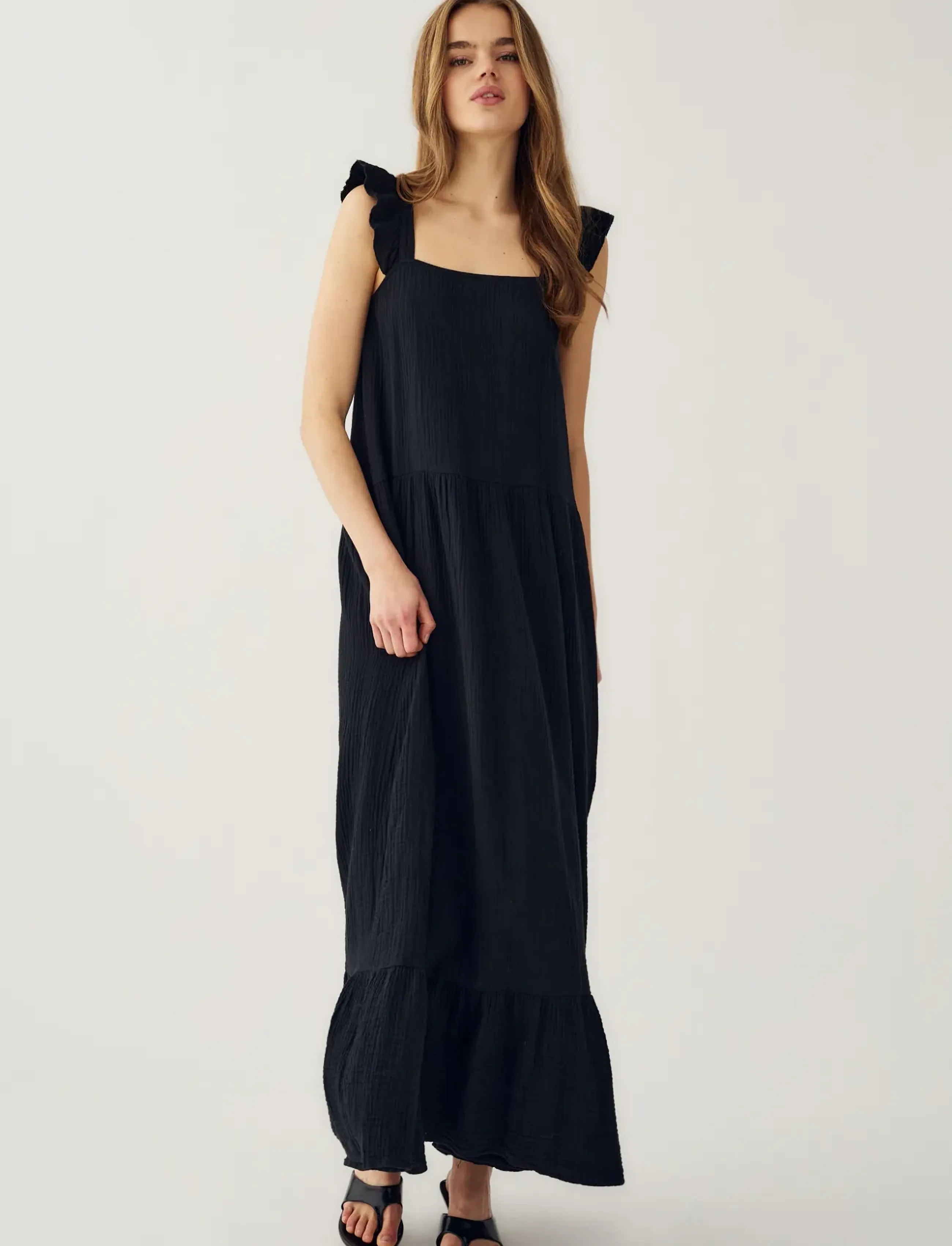 Noella Lina Dress - Sukienki do kolan i midi - BLACK / black