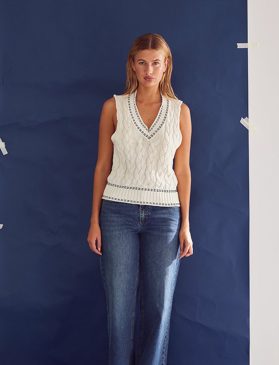 Noella - Gio Knit Vest - stickade västar - ivory - 0