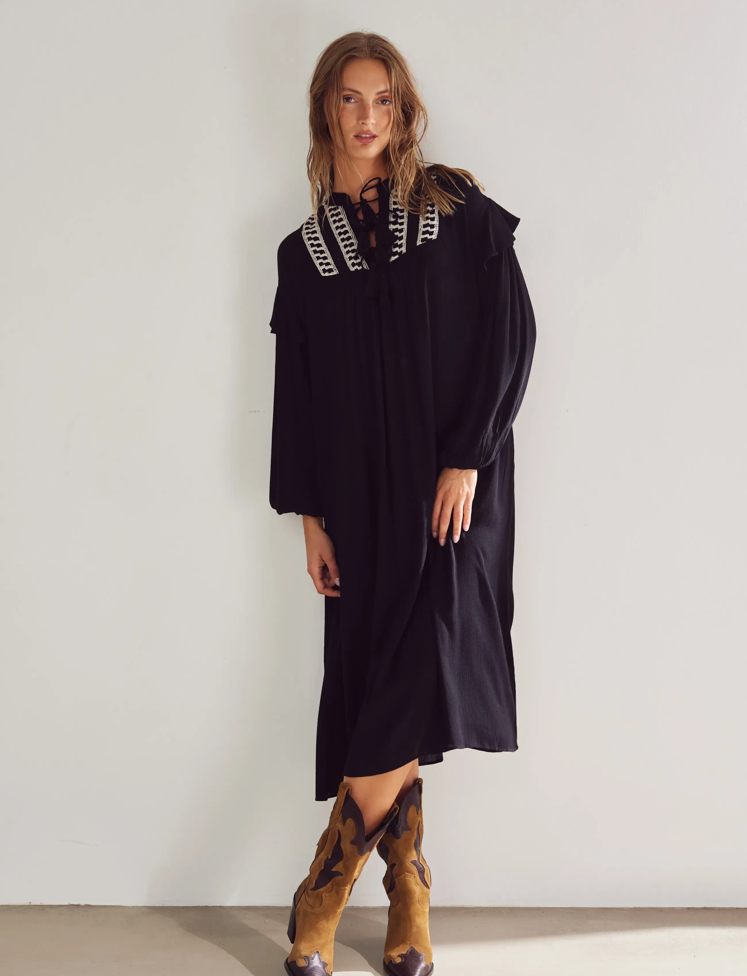 Noella Keysanna Dress - Midikleider - BLACK / black