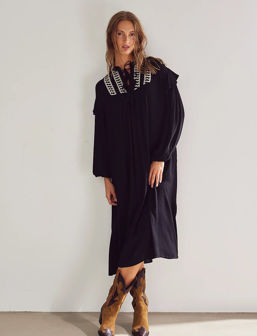 Noella - Keysanna Dress - midi kjoler - black - 0