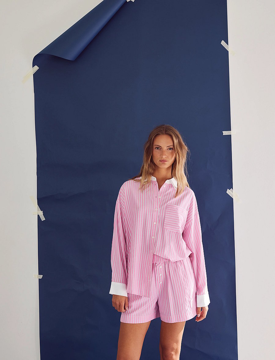 Noella - Lakelynn Shirt - langärmlige hemden - carsyn pink stripe - 0