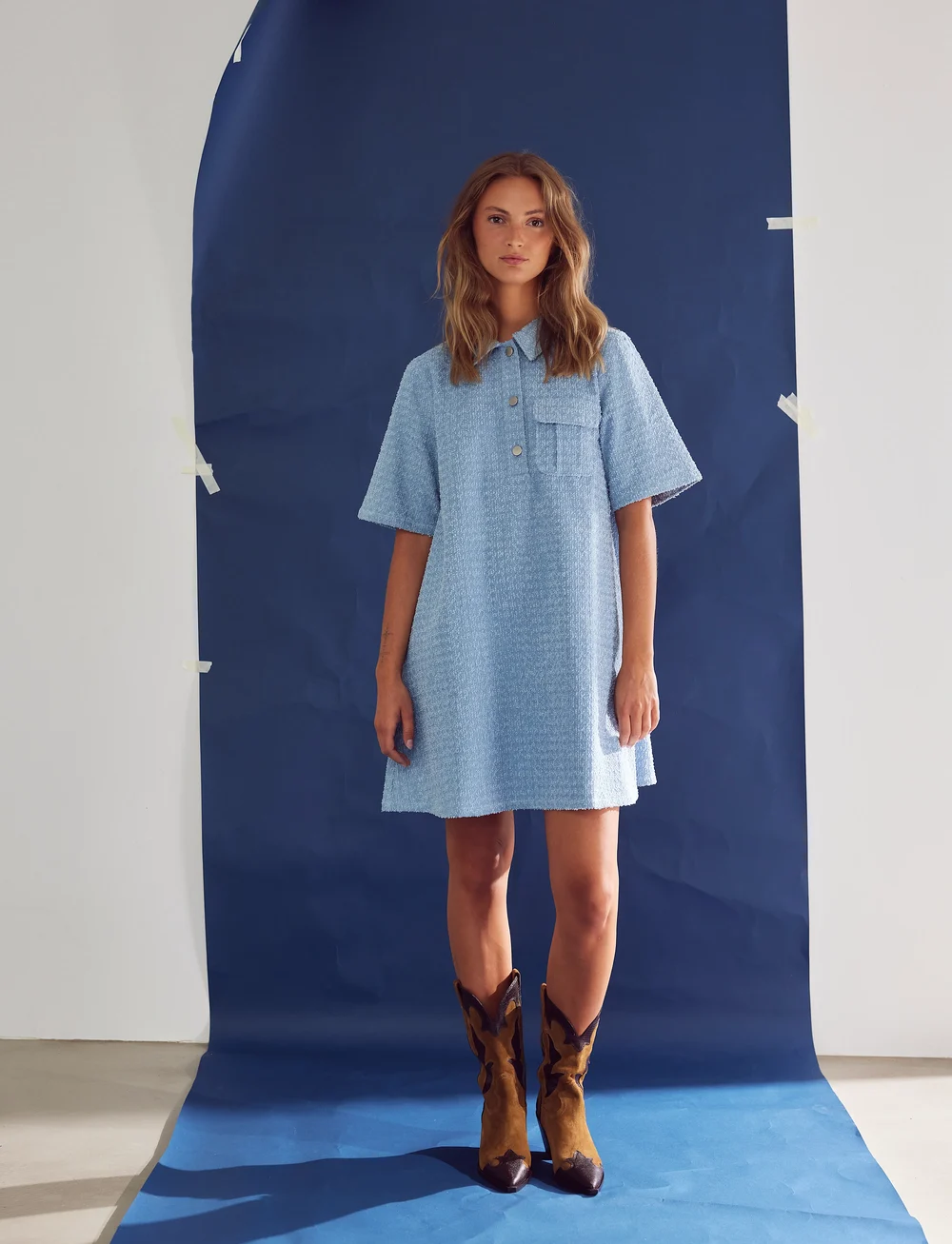 Noella - Jozie Dress - skjortklänningar - light blue wash - 0