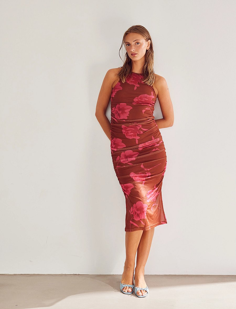 Noella - Leanna Dress - stramme kjoler - cassie brown print - 0