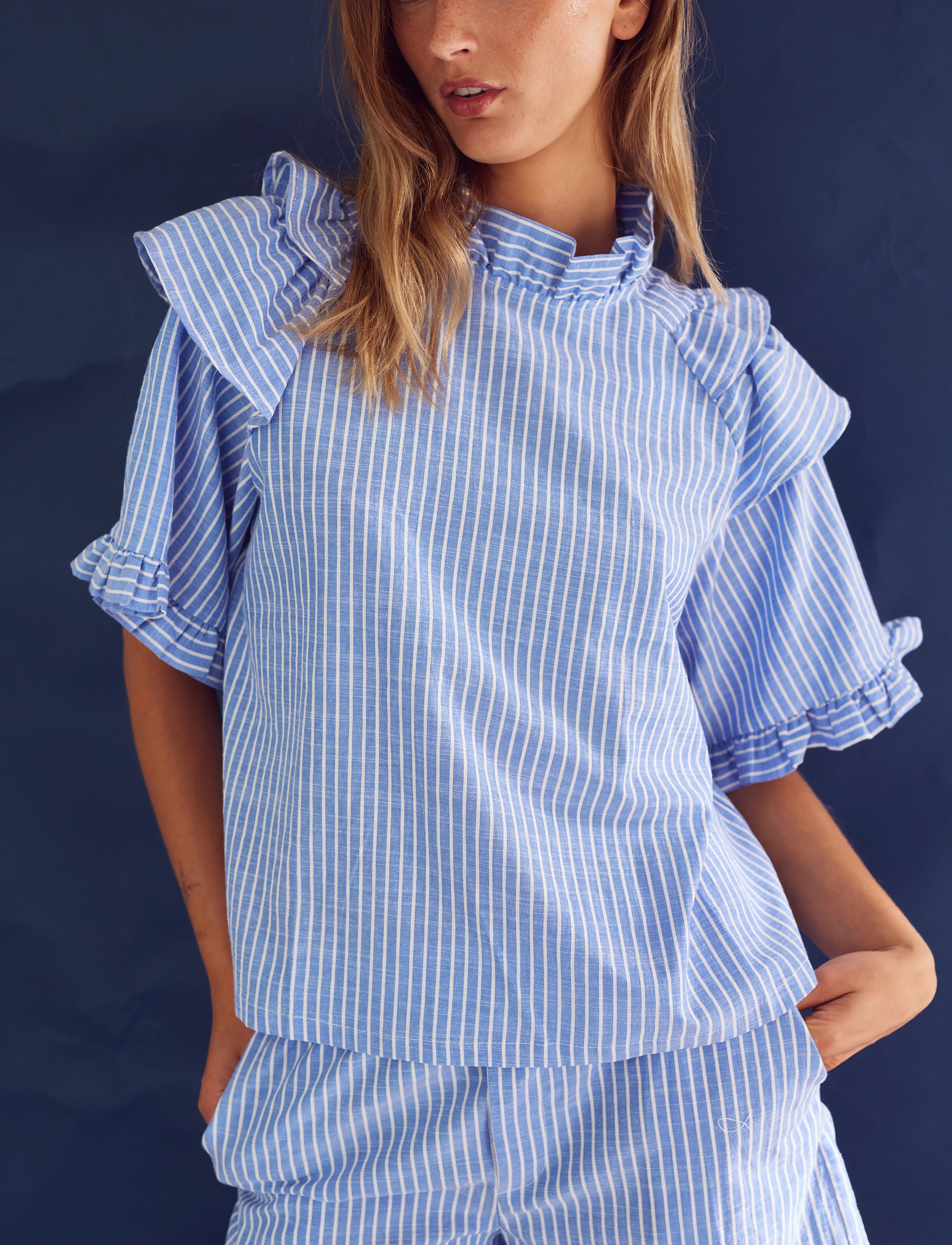 Noella - Letty Shorts - laveste priser - blue stripe - 2