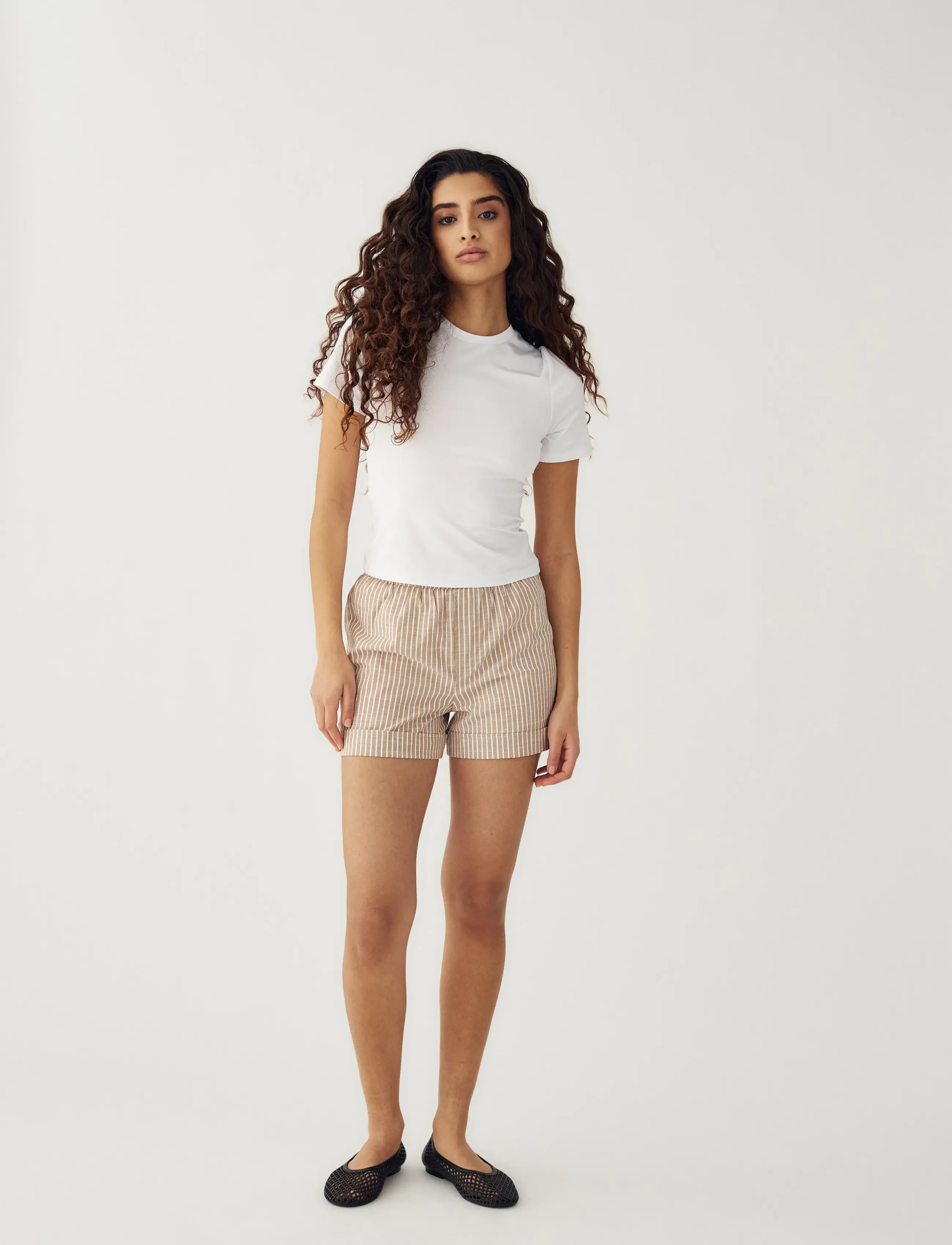 Noella - Letty Shorts - casual shorts - sand stripe - 3