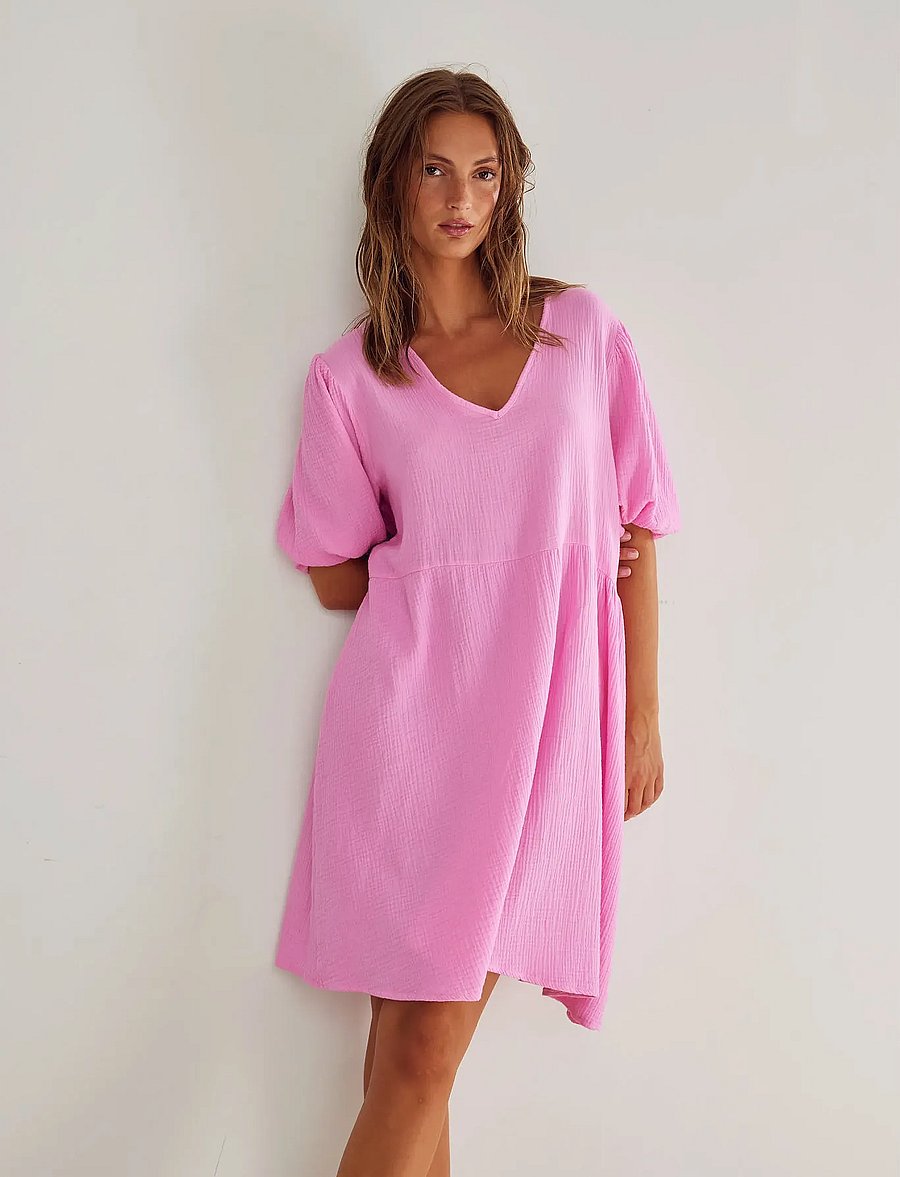 Noella - Love Dress - minikleidid - bright pink - 0