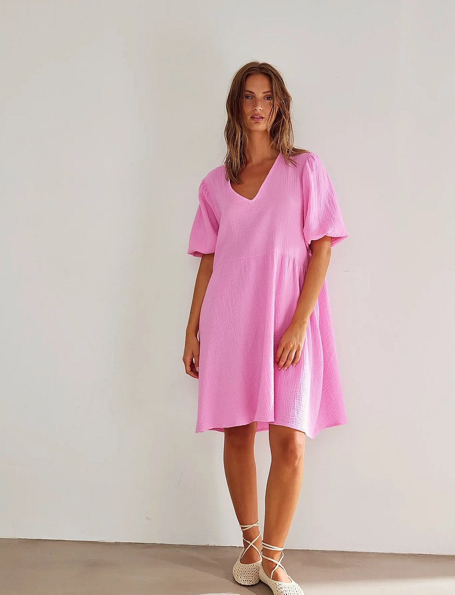 Noella - Love Dress - minikleidid - bright pink - 3