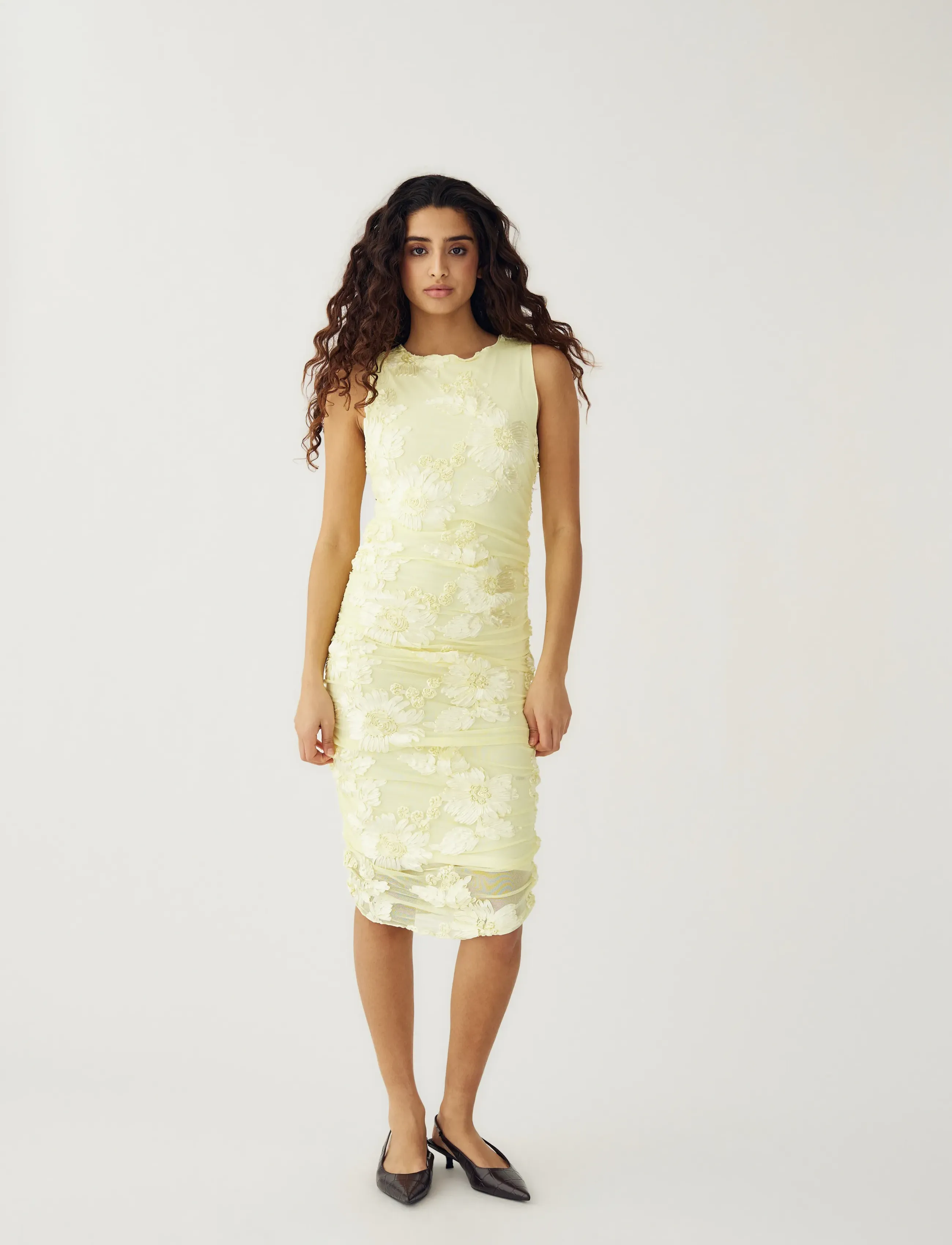 Noella Lavinia Dress, L, Yellow, Kjoler > Knælange Og Midi, Dame
