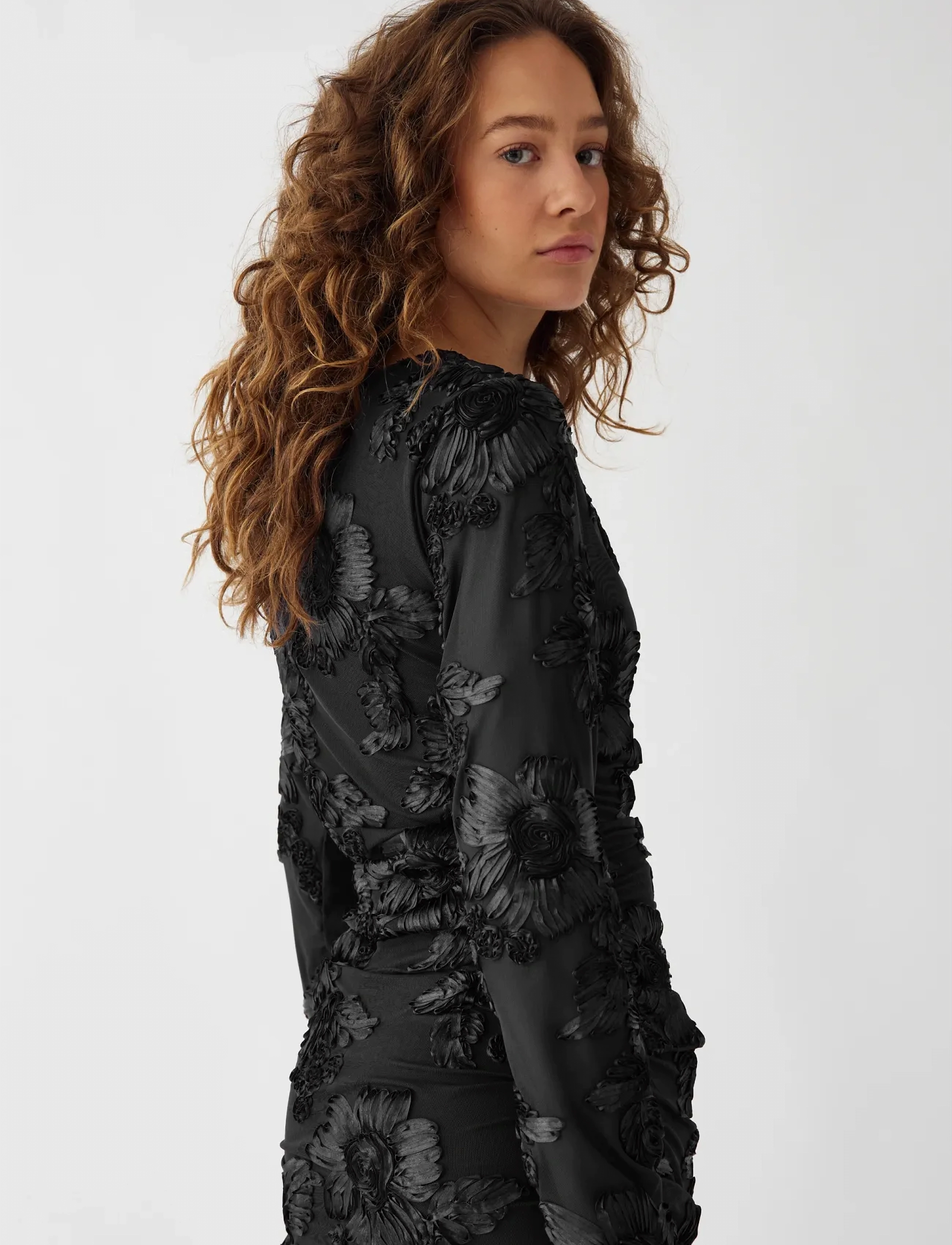 Noella Lavinia L/S Dress - Midikleider - BLACK / black