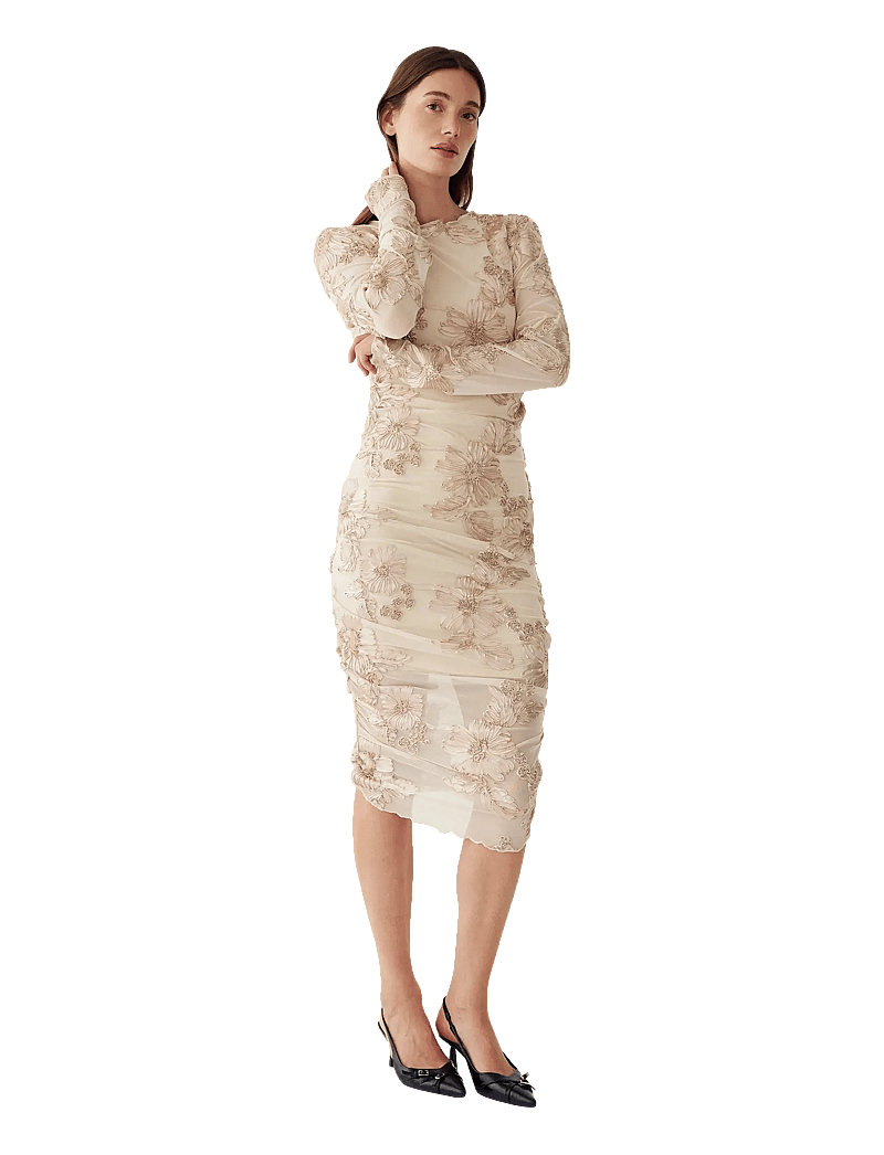 Noella - Lavinia L/S Dress - liibuvad kleidid - ivory - 1