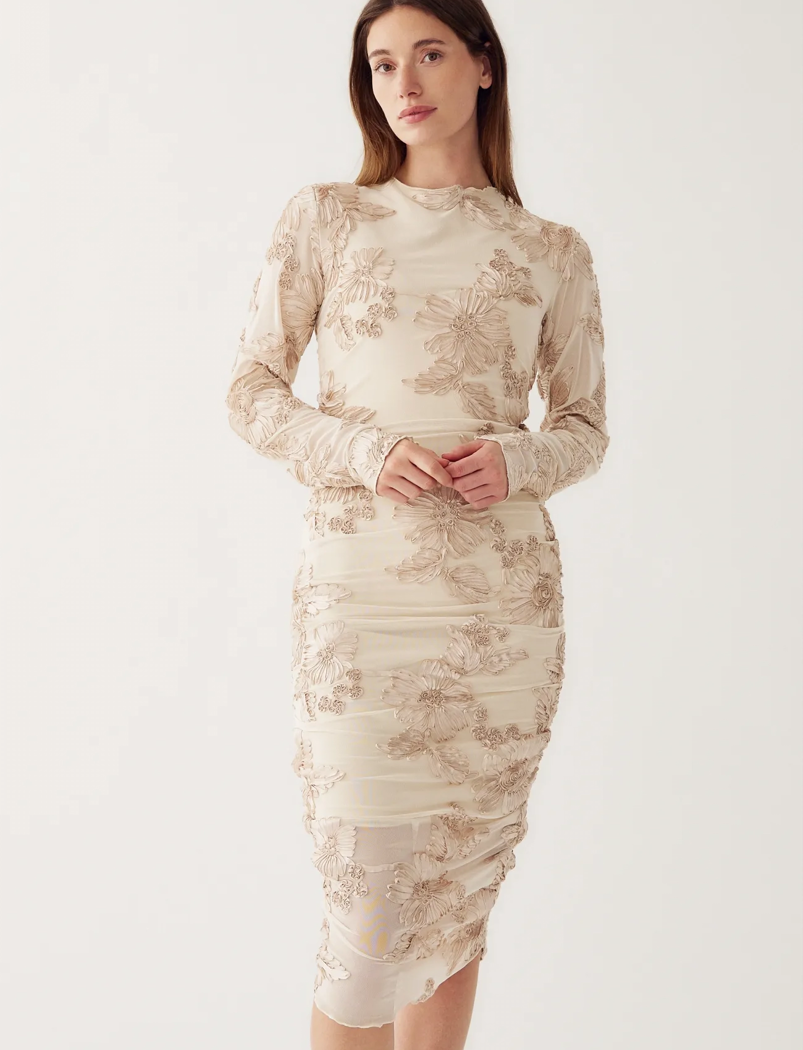 Noella - Lavinia L/S Dress - partíkjólar - ivory - 3