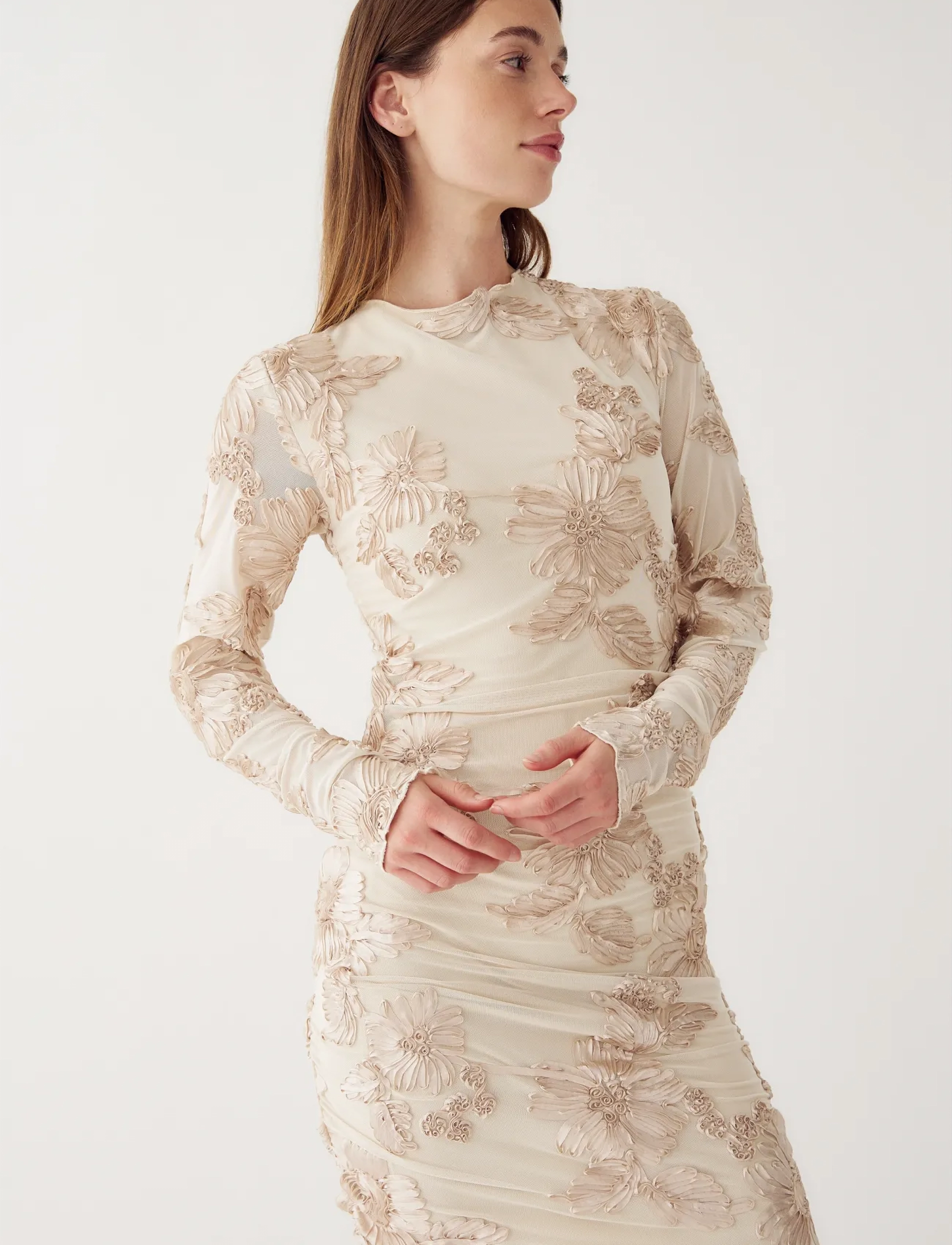 Noella - Lavinia L/S Dress - partíkjólar - ivory - 4