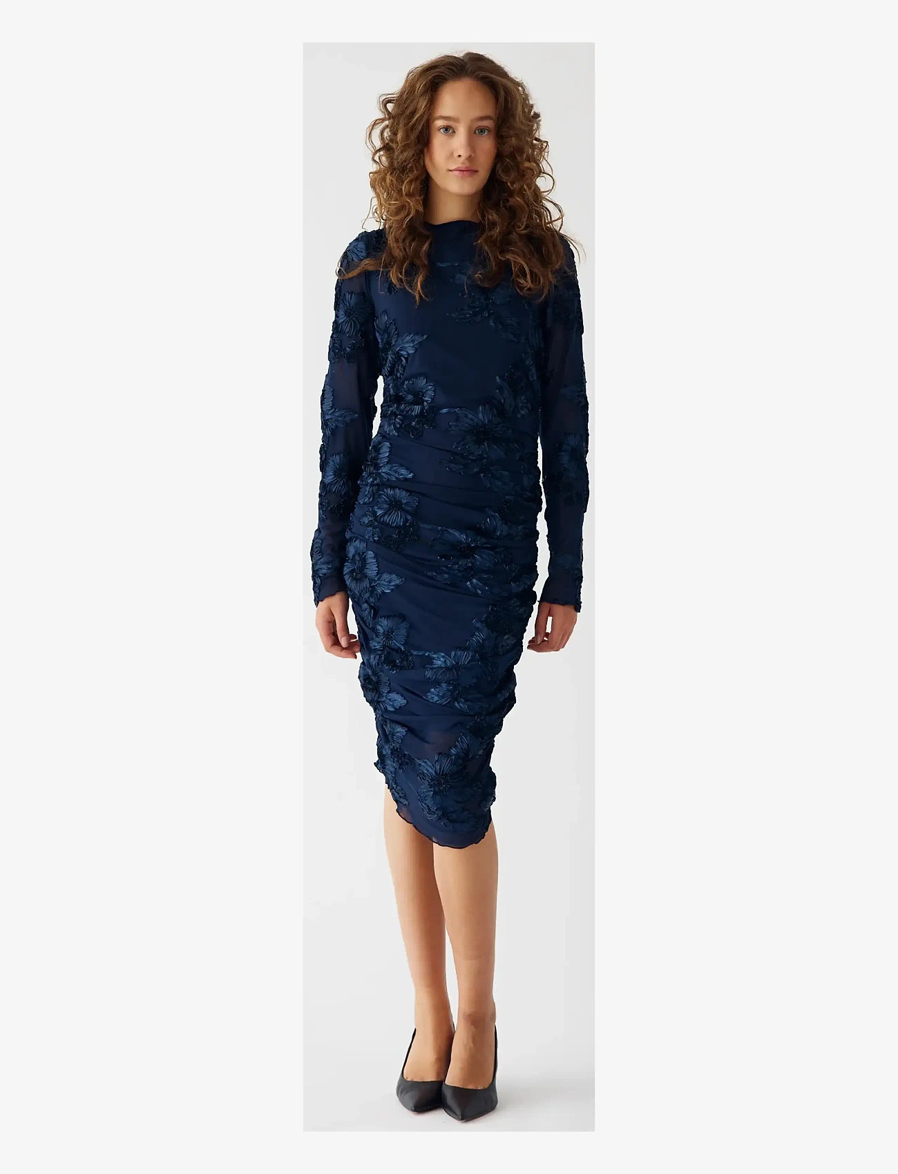 Noella - Lavinia L/S Dress - stramme kjoler - navy - 1