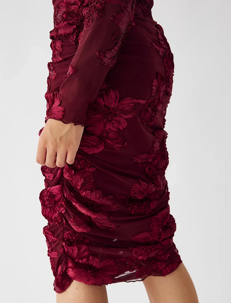 Noella - Lavinia L/S Dress - festkjoler - winetasting - 4