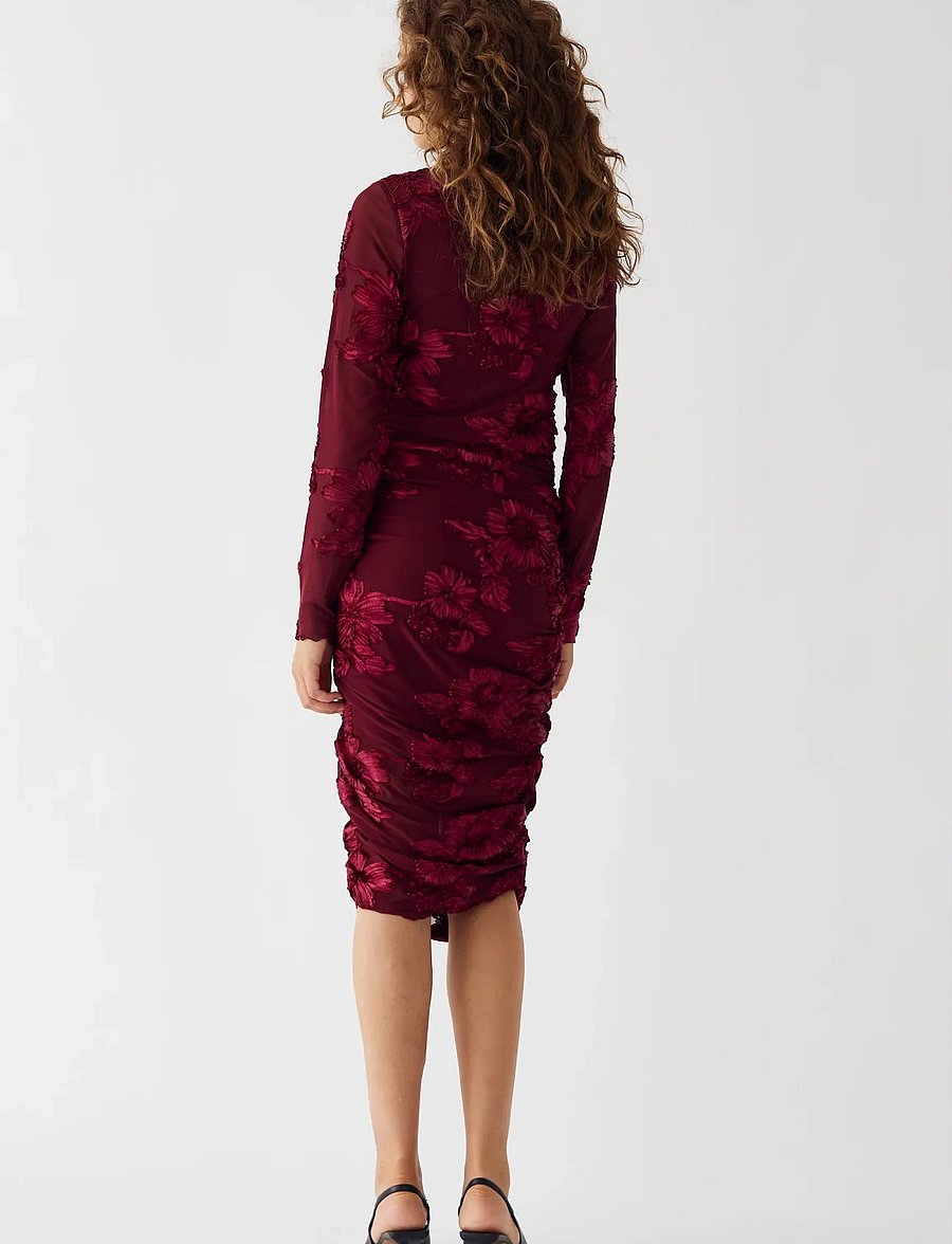 Noella - Lavinia L/S Dress - festkjoler - winetasting - 5