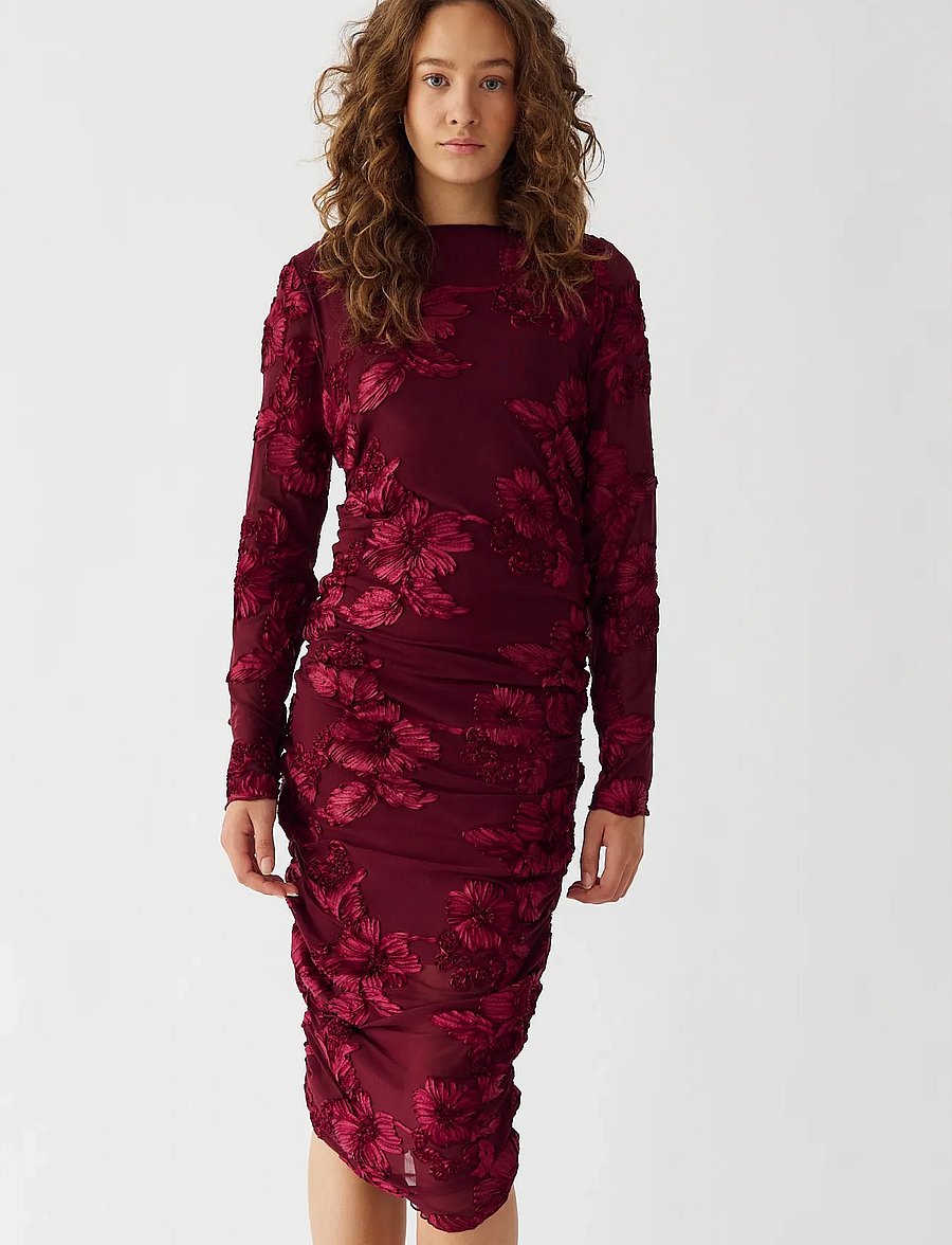Noella - Lavinia L/S Dress - festkjoler - winetasting - 0