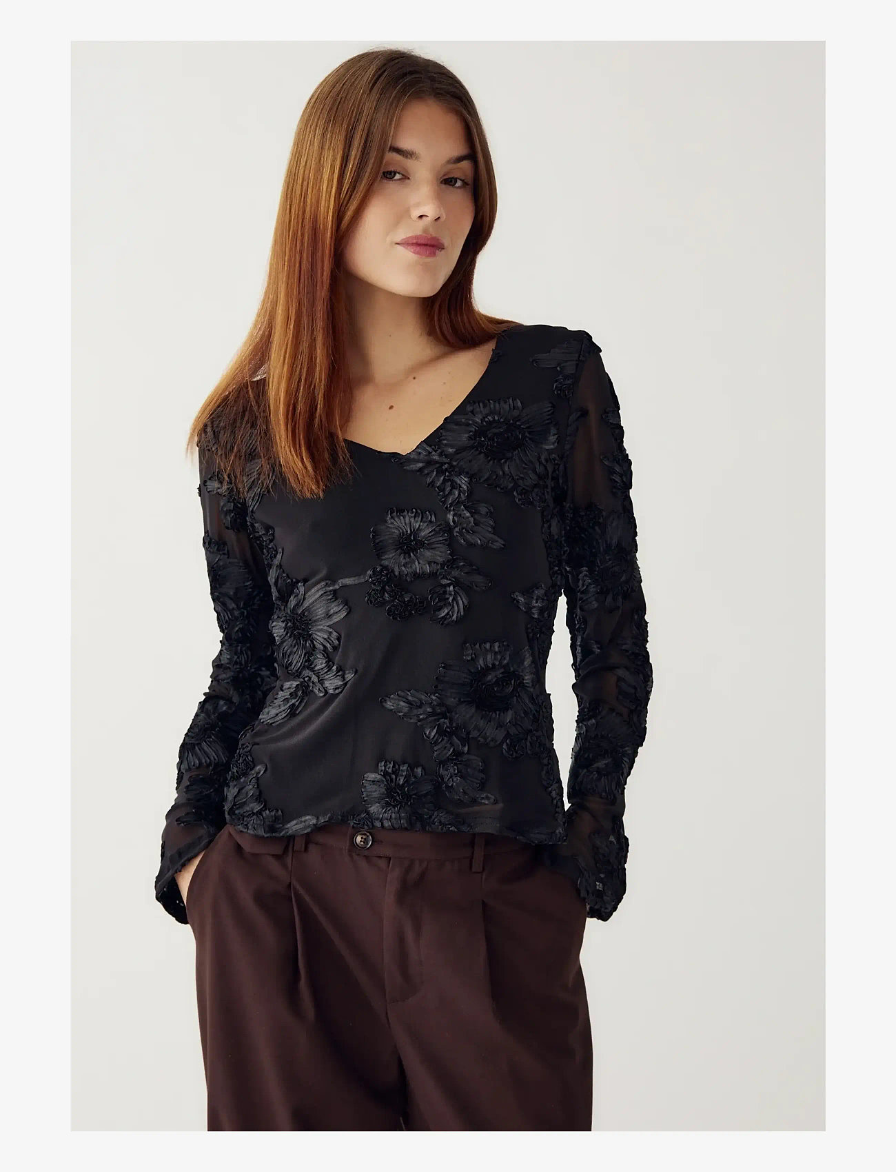 Noella - Lucille Top - langærmede bluser - black - 1