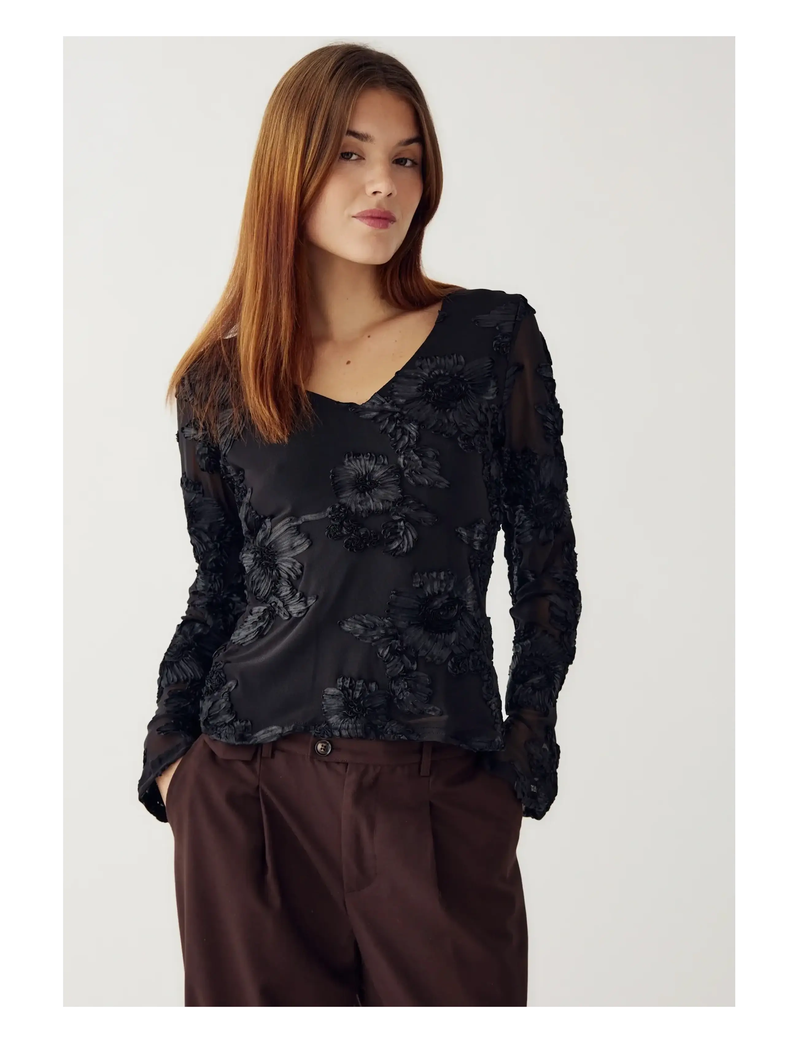 Noella Lucille Top - Bluser - BLACK / black