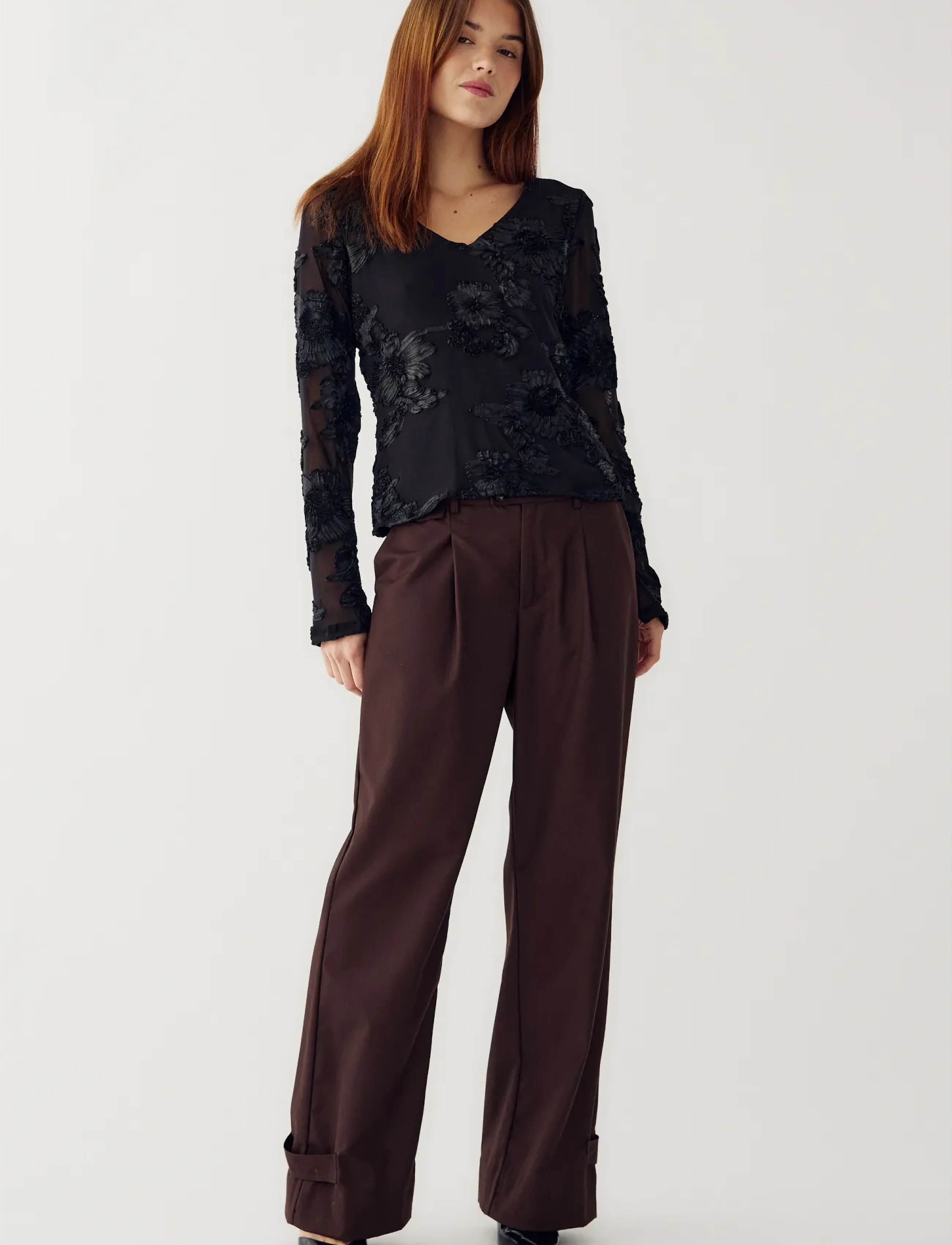 Noella Lucille Top, S, Black, Bluser > Langærmede, Dame