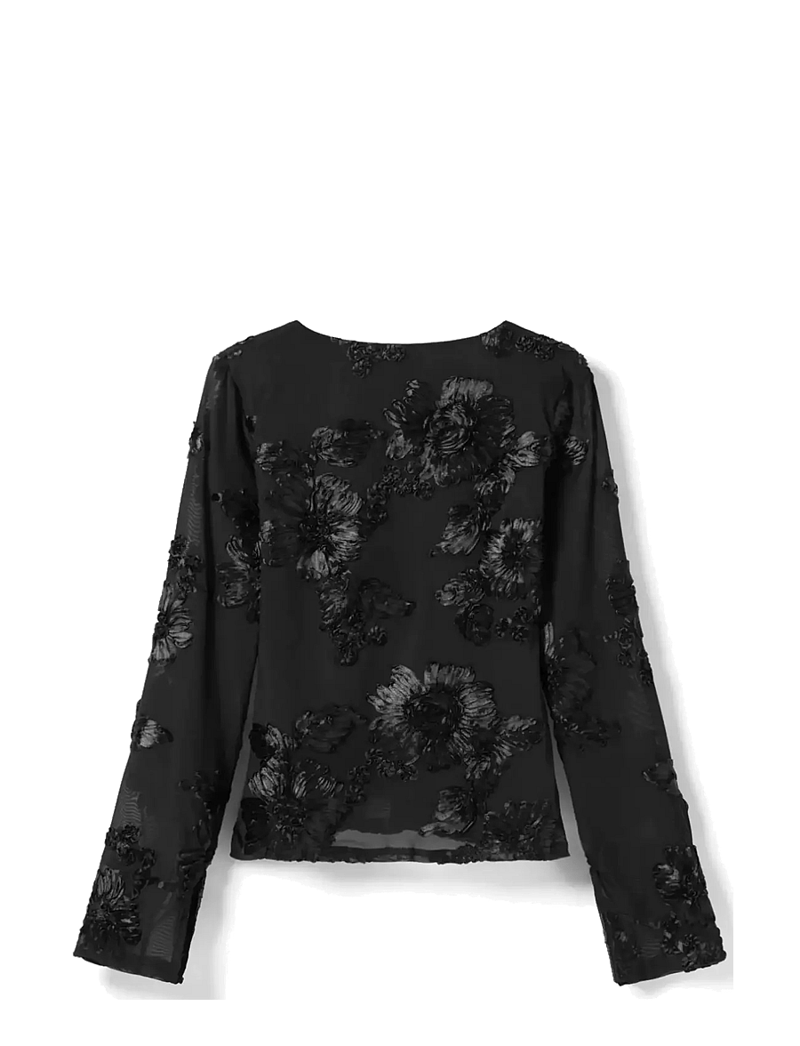 Noella - Lucille Top - långärmade blusar - black - 3