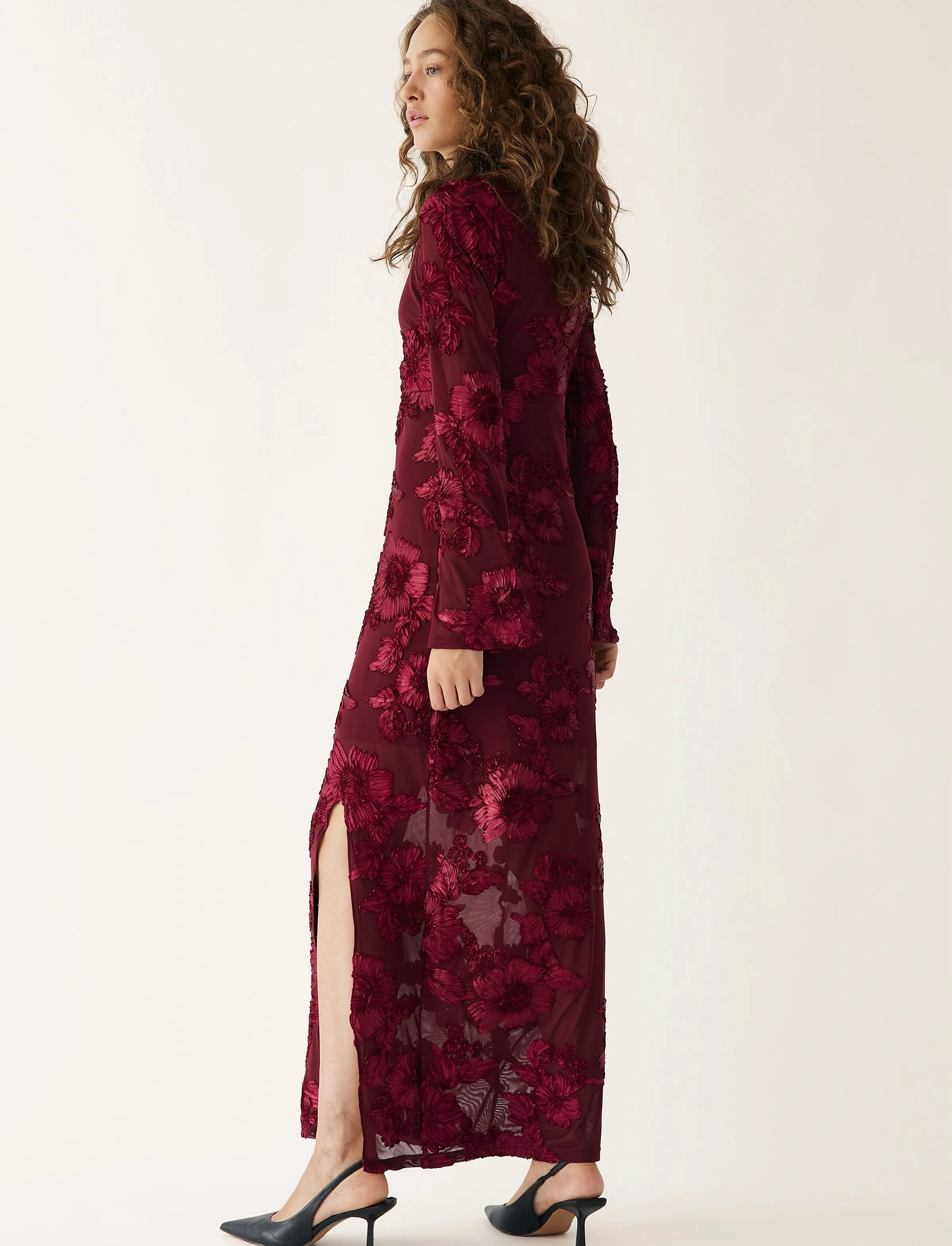 Noella Kameyella C Dress, XS, Burgundy, Kjoler > Maxikjole, Dame