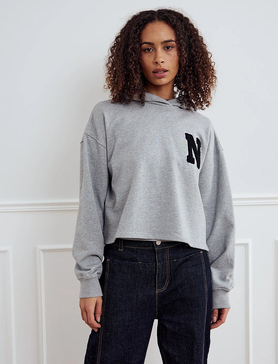 Noella - Lewanna Sweatshirt - kapuutsiga pusad - medium grey mel. - 0