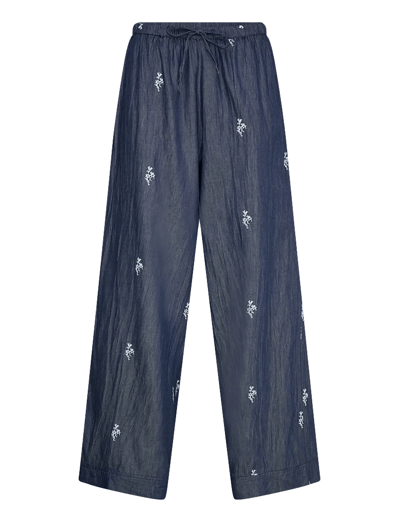 Noella - Samira Pants - hosen mit weitem bein - dark blue wash - 1