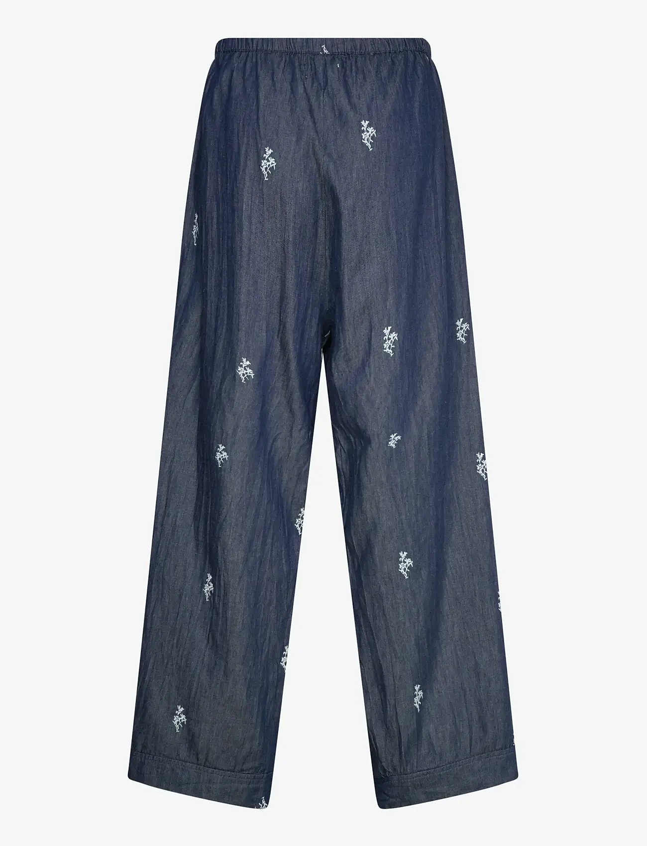 Noella - Samira Pants - bukser med brede ben - dark blue wash - 1