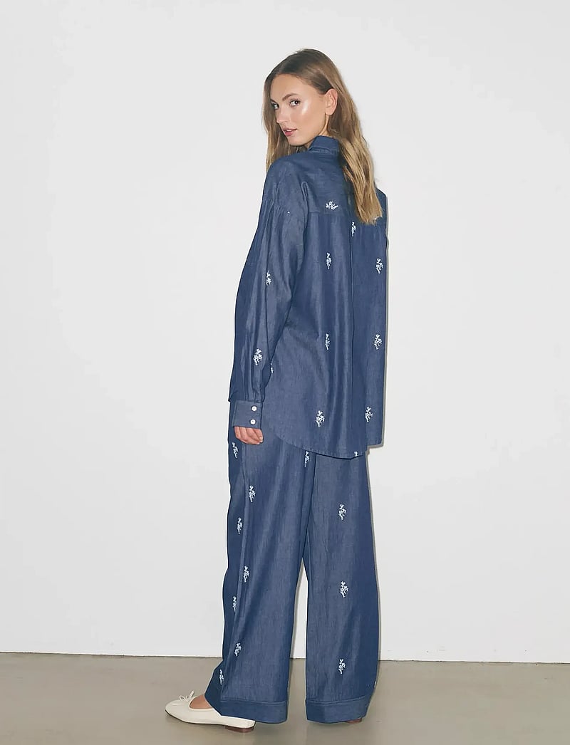 Noella - Samira Pants - hosen mit weitem bein - dark blue wash - 0