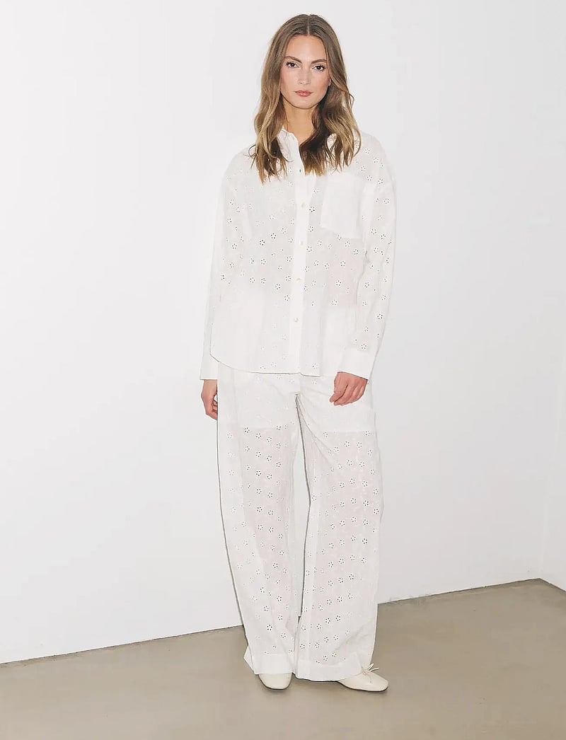 Noella - Lakelynn Shirt - långärmade skjortor - white - 0