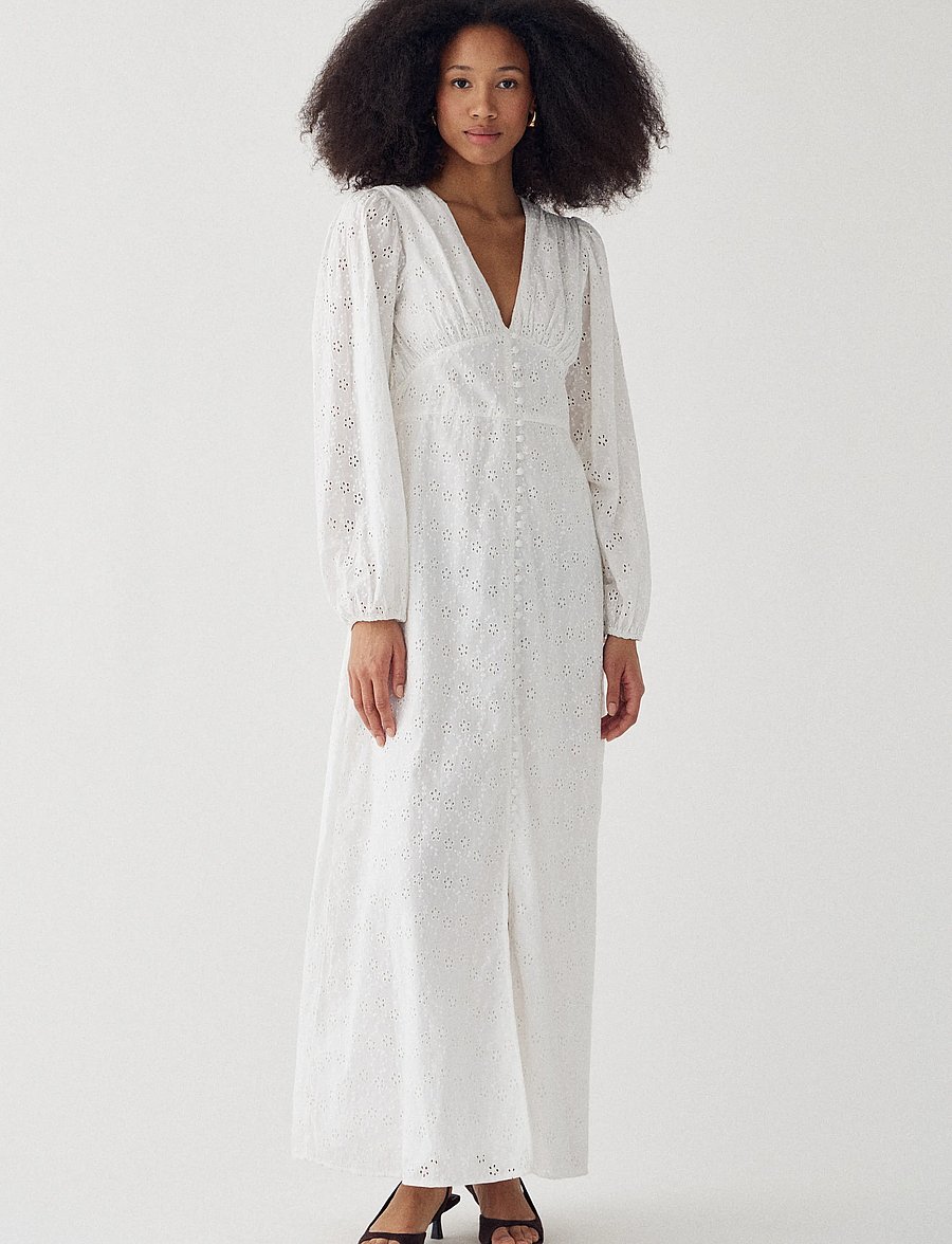 Noella - N-Lilith Maxi Dress - sommerkleider - white - 0