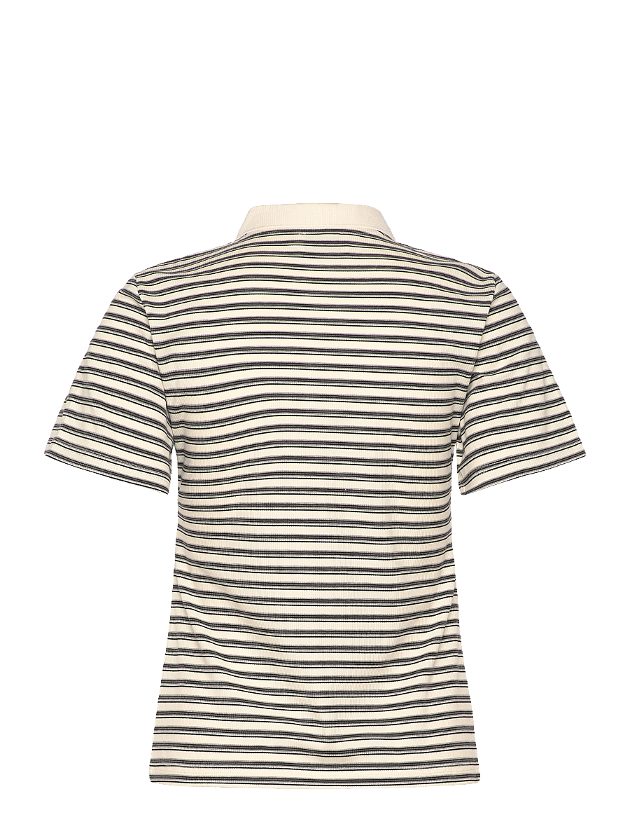 Noella - Leyna Polo Top - poloshirts - sugar grey stripe - 2