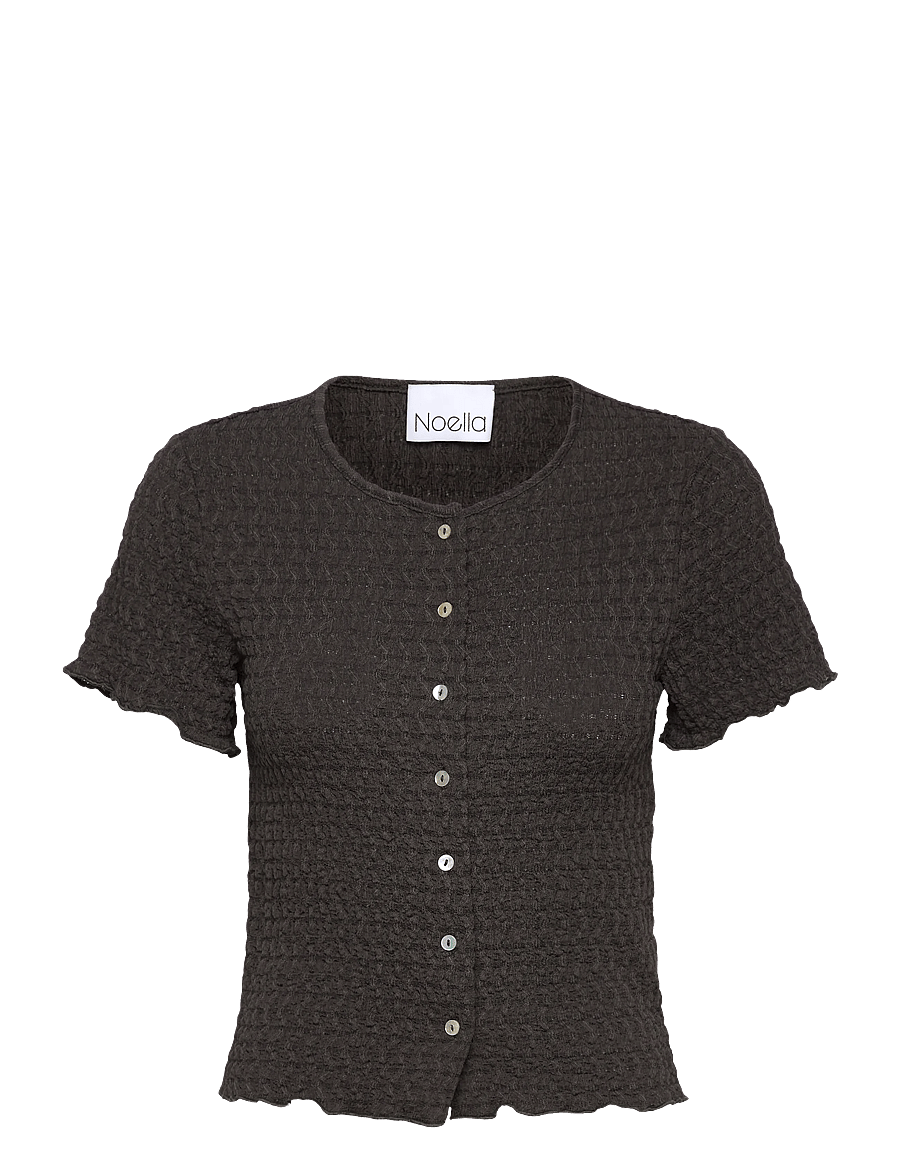 Noella - Lindy Top - kurzärmlige hemden - asphalt grey - 1