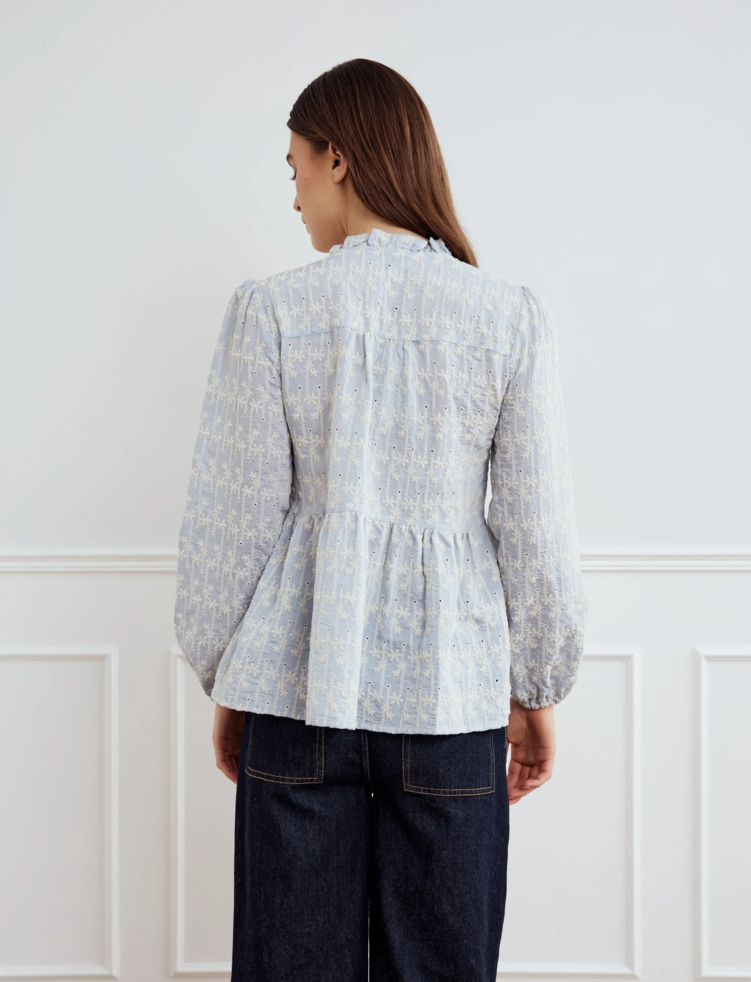 Noella - Matti Blouse - langärmlige blusen - air blue - 3