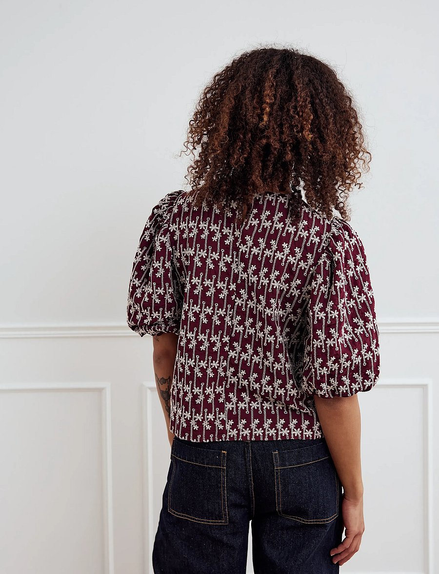 Noella - Shelly Blouse - stutterma blússur - dusty mahogany - 3
