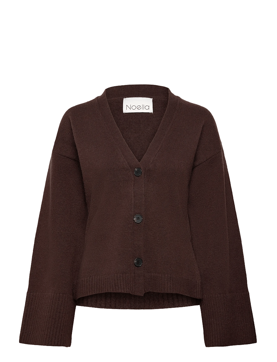 Noella - Lenyx Knit Cardigan - koftor - chocolate - 1